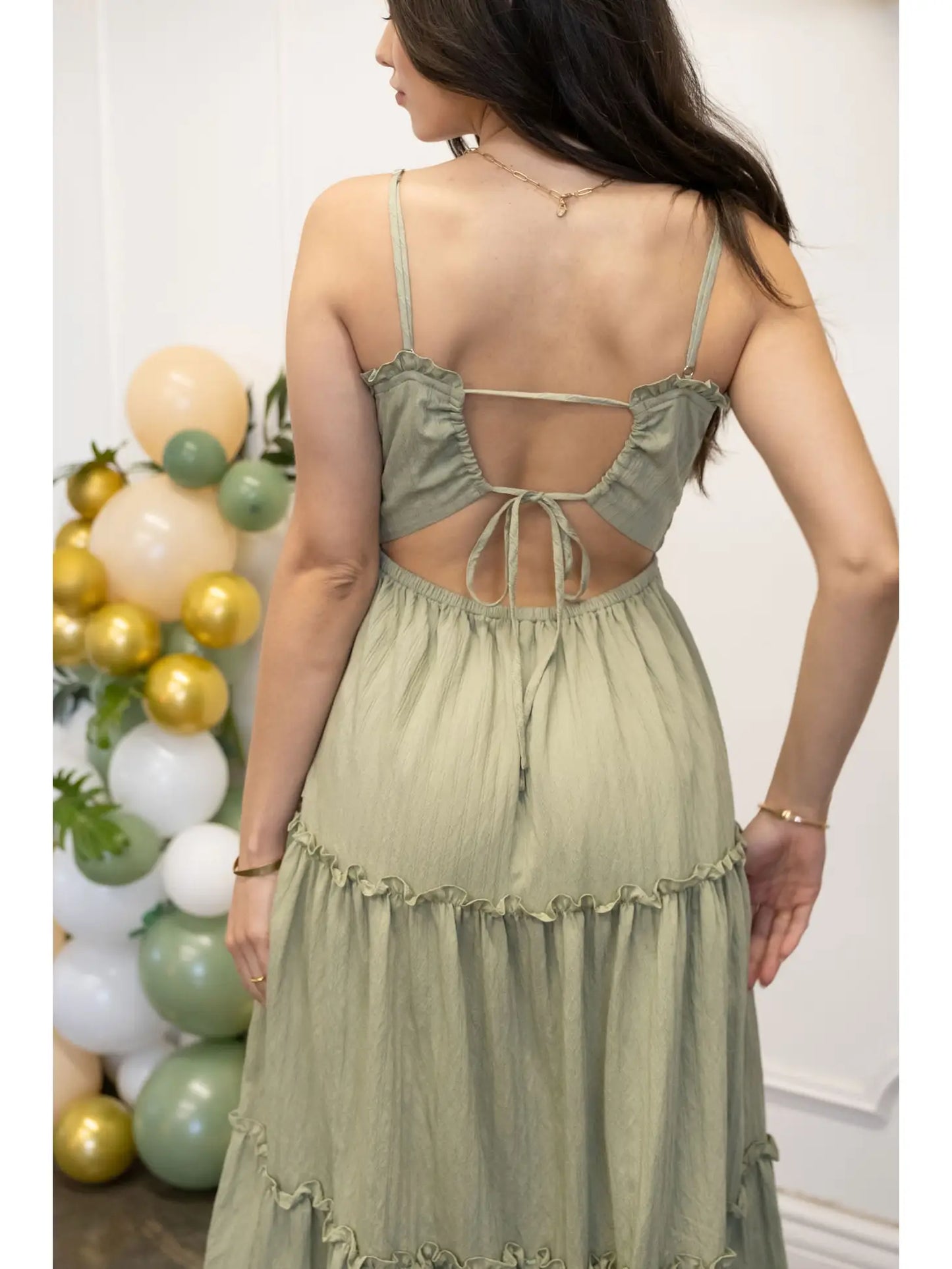 Cutout Tiered Maxi Dress