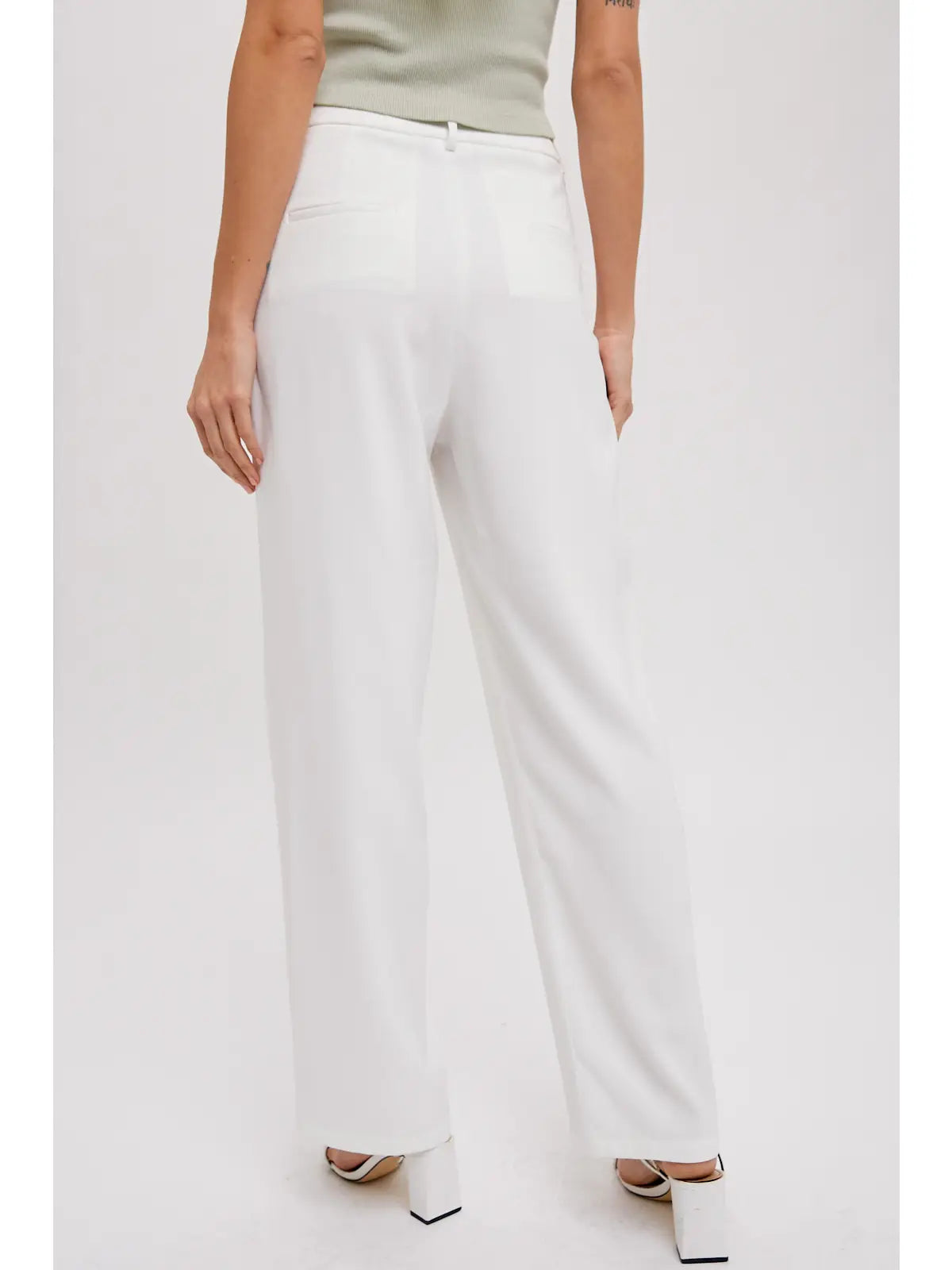 White Dress Trousers - Mimi & Rae