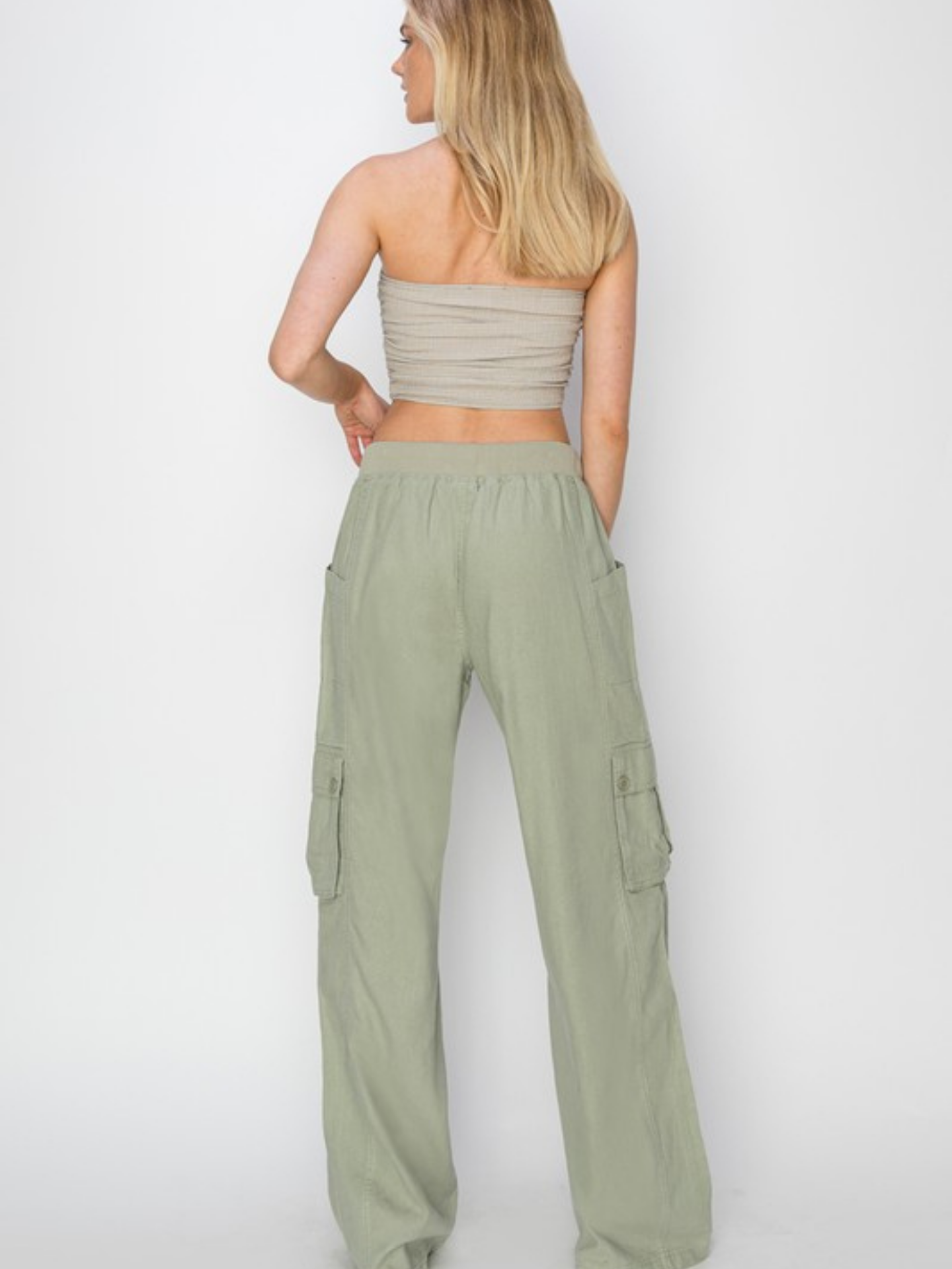 Green Linen Cargos - Mimi & Rae
