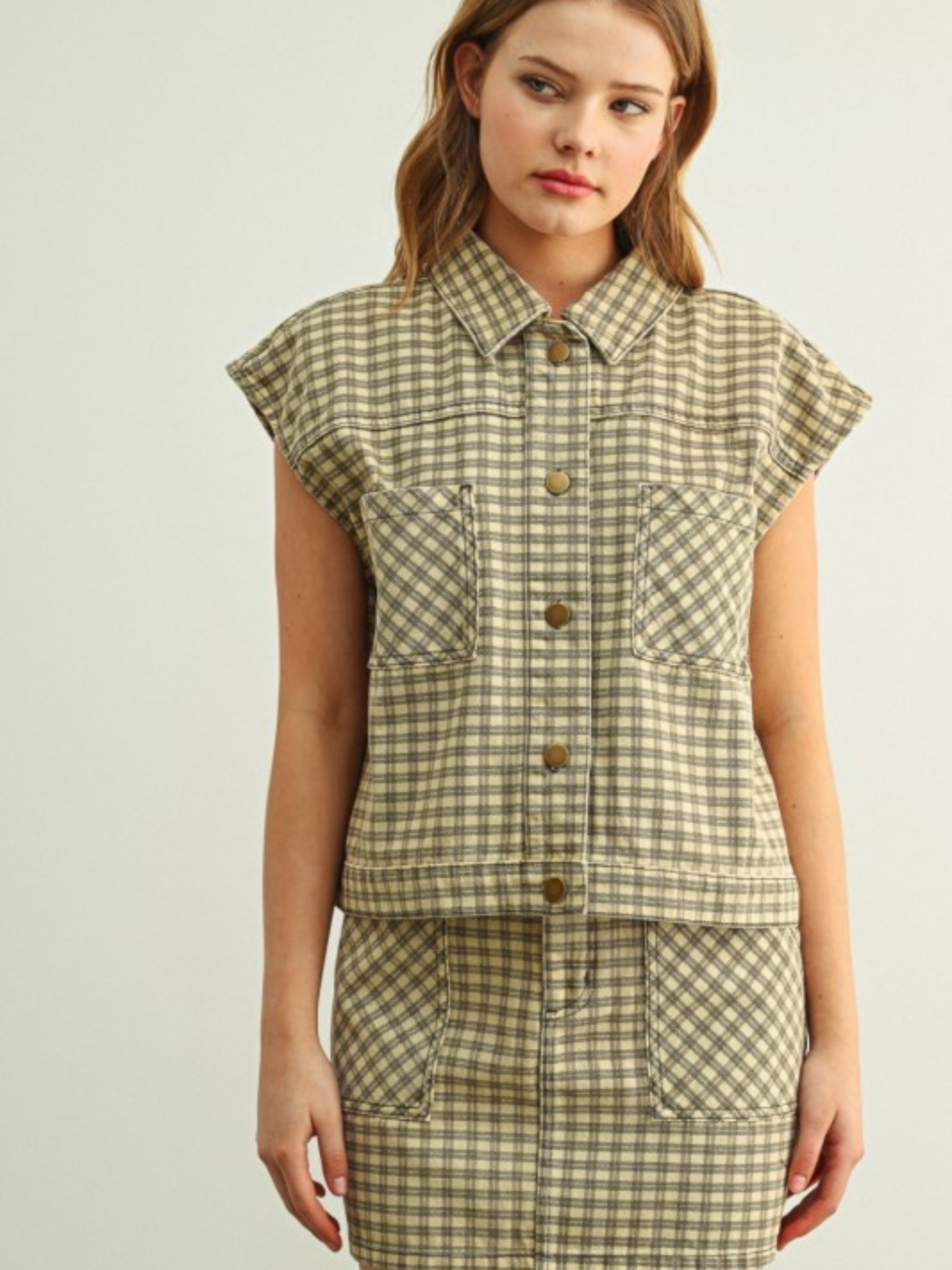Mini Checker Pattern Vest