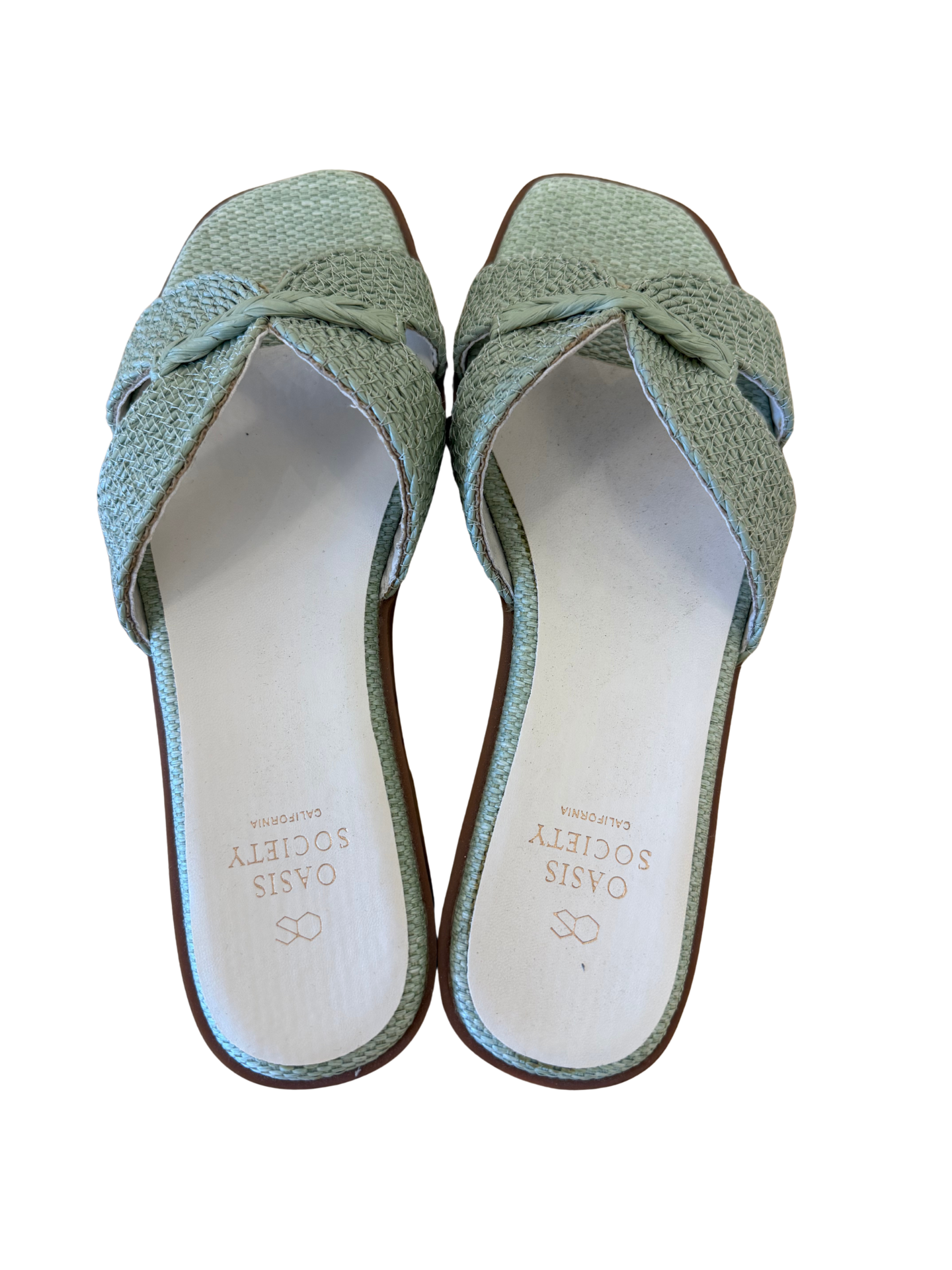 Green Woven Slides - Mimi & Rae