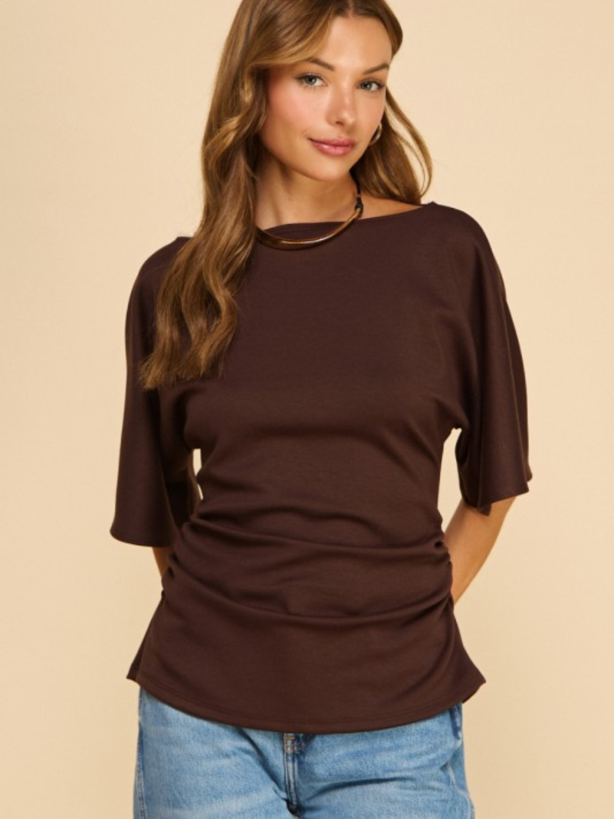 Elise Side Ruched Top
