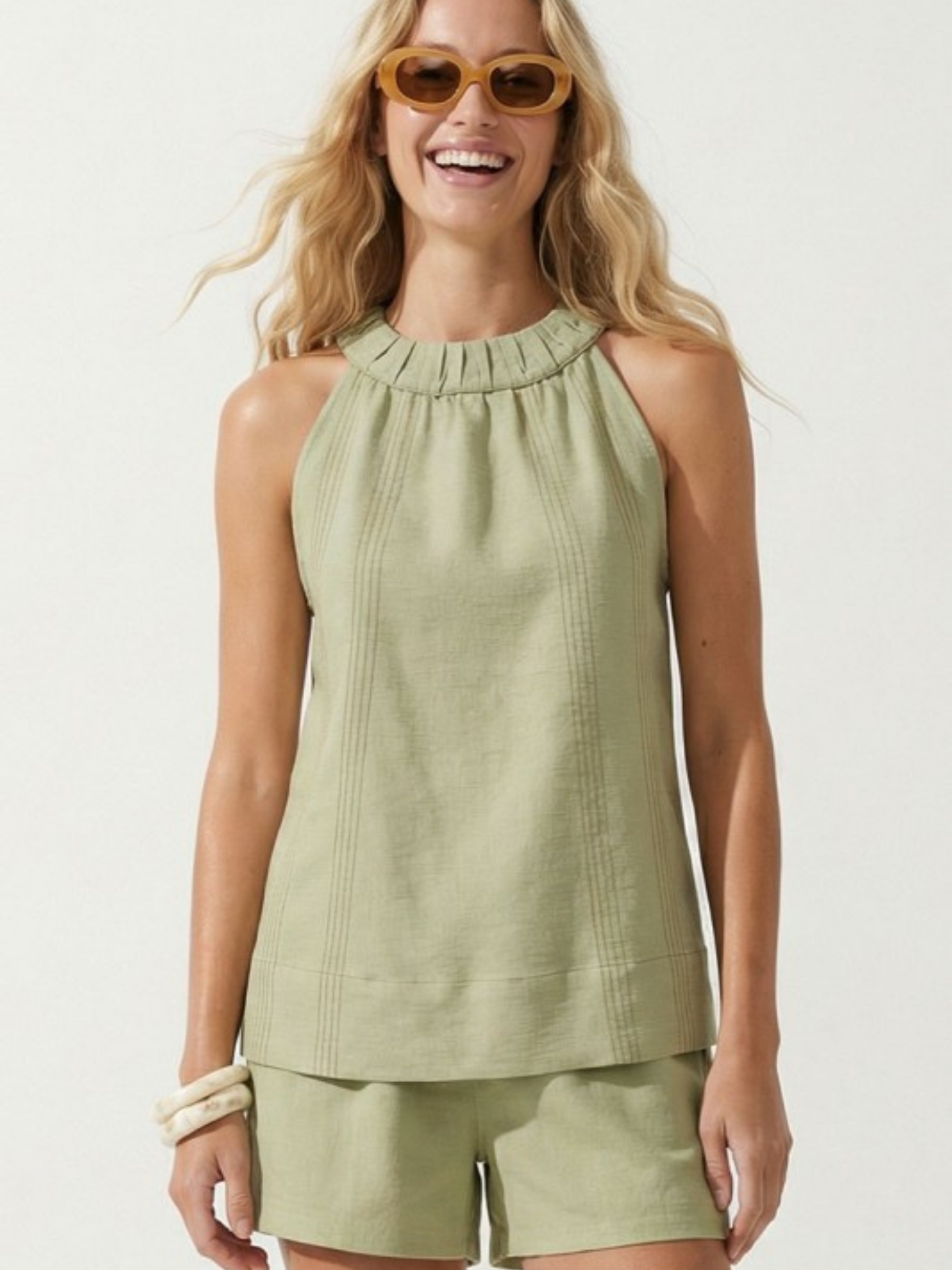 Striped Halter Neck Blouse - Mimi & Rae