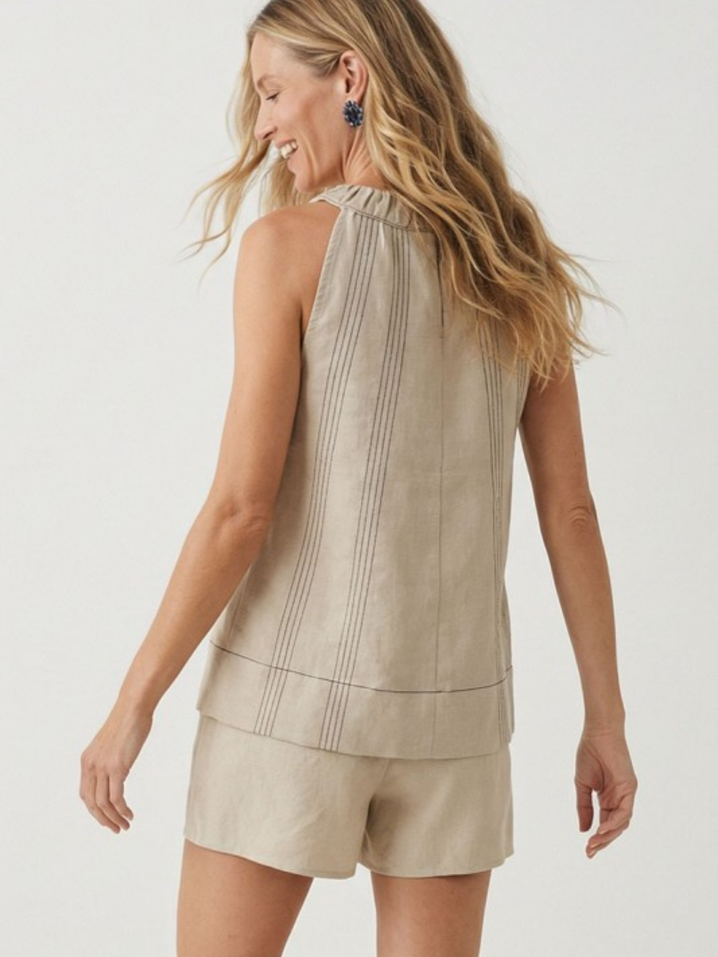Striped Halter Neck Blouse - Mimi & Rae