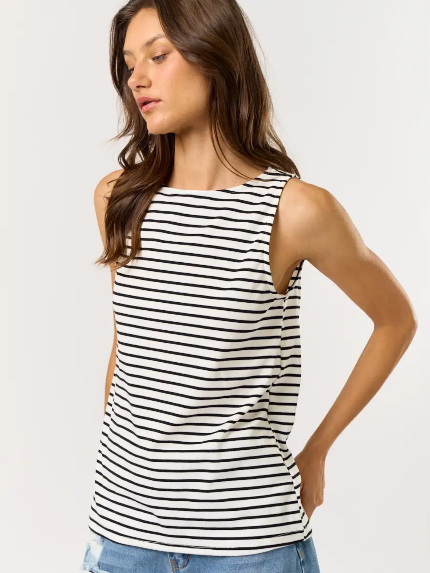 Stripe Boatneck Tank