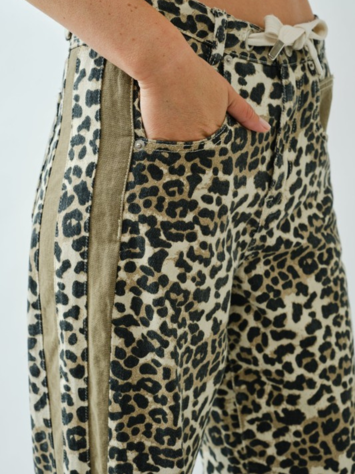 Leopard Slouch Denim