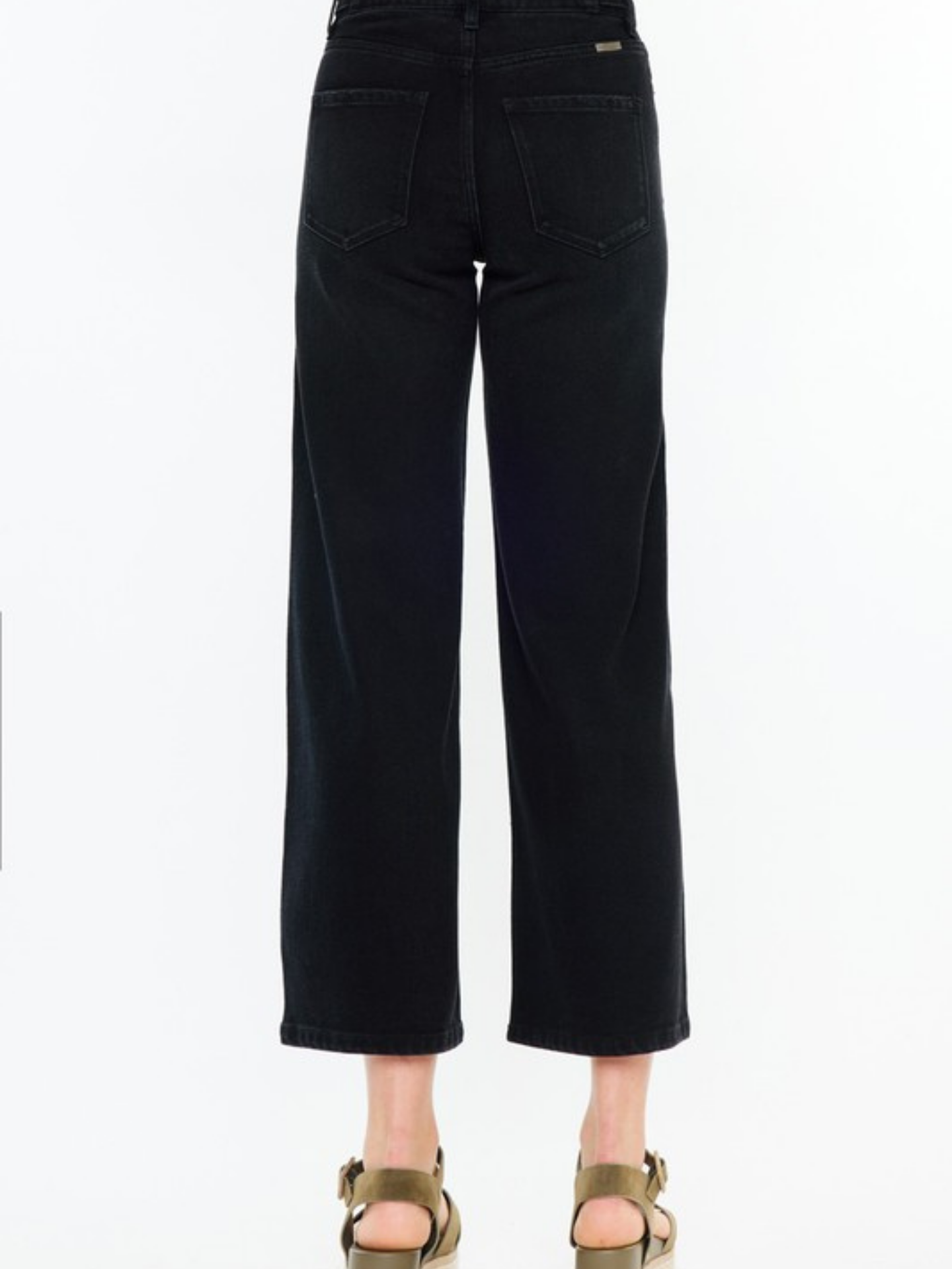 Black Wide Cropped Denim