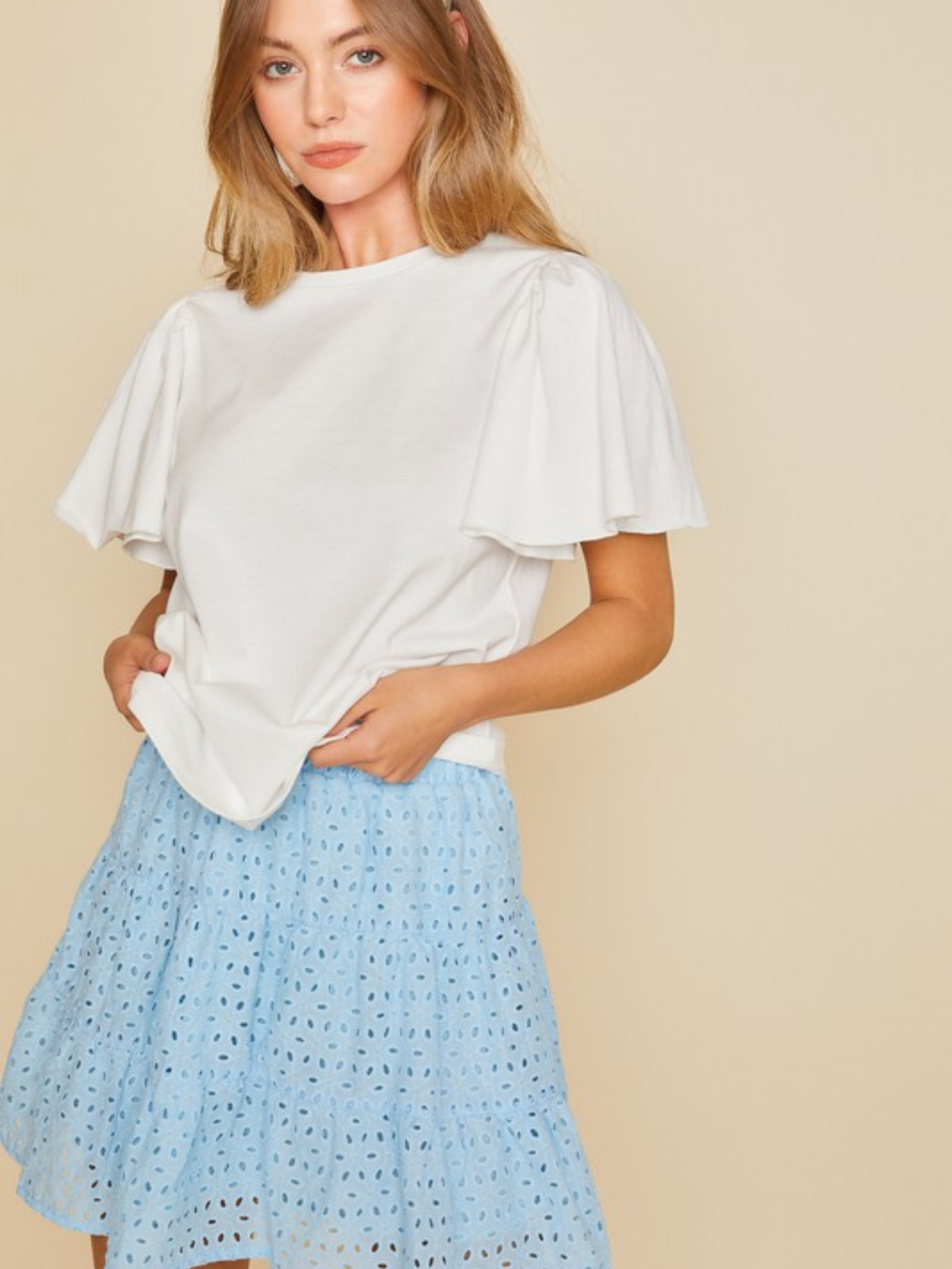 Eyelet Flirty Mini Skirt - Mimi & Rae