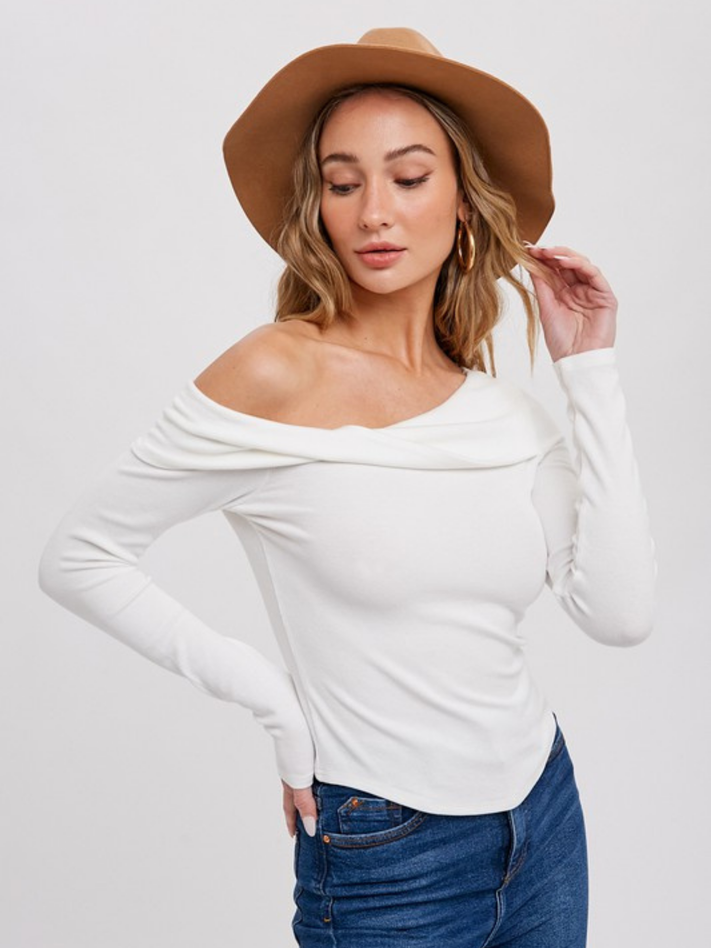 Twist Front Off The Shoulder Top