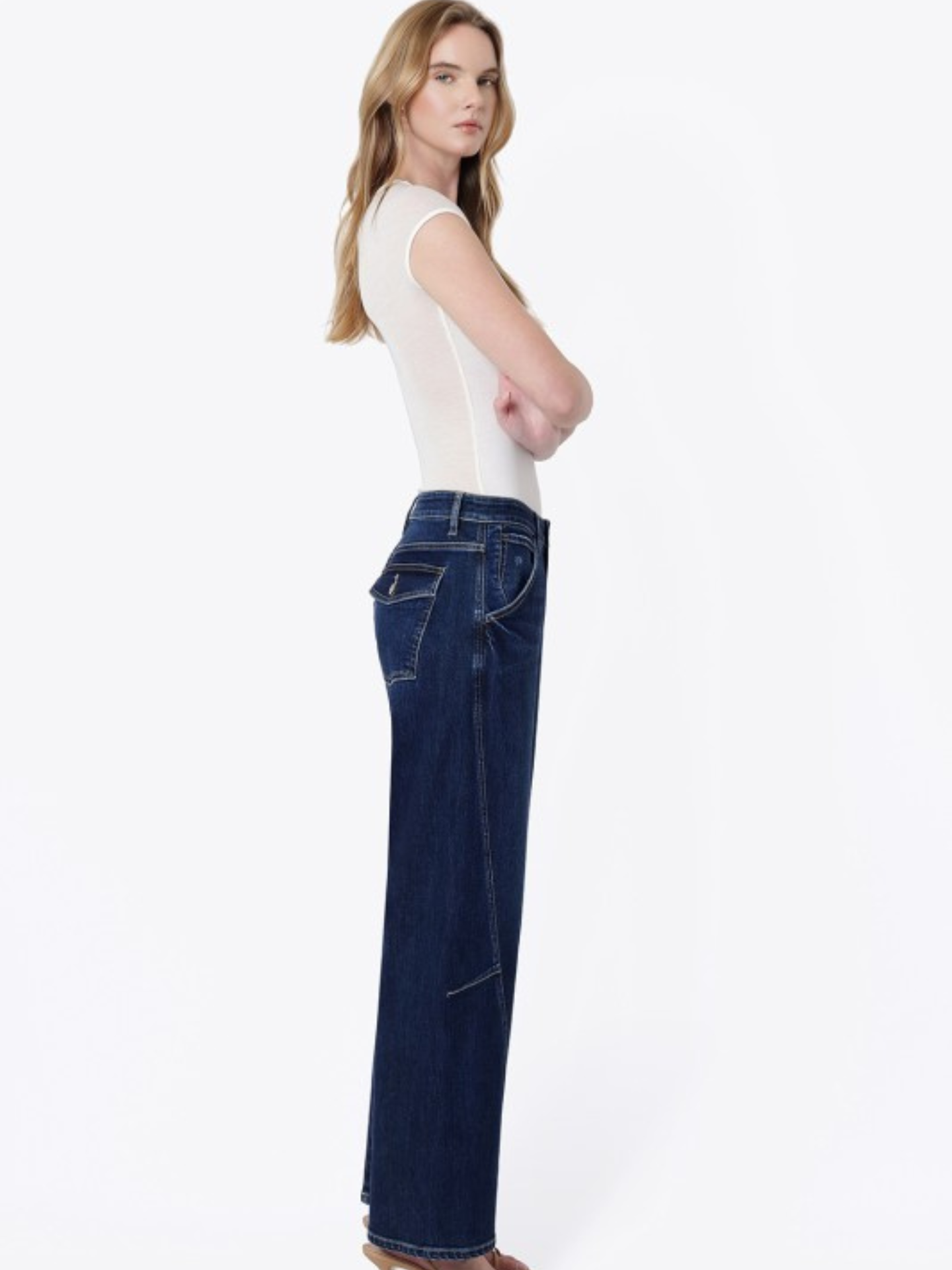 Dark Barrel Denim with Statement Pockets