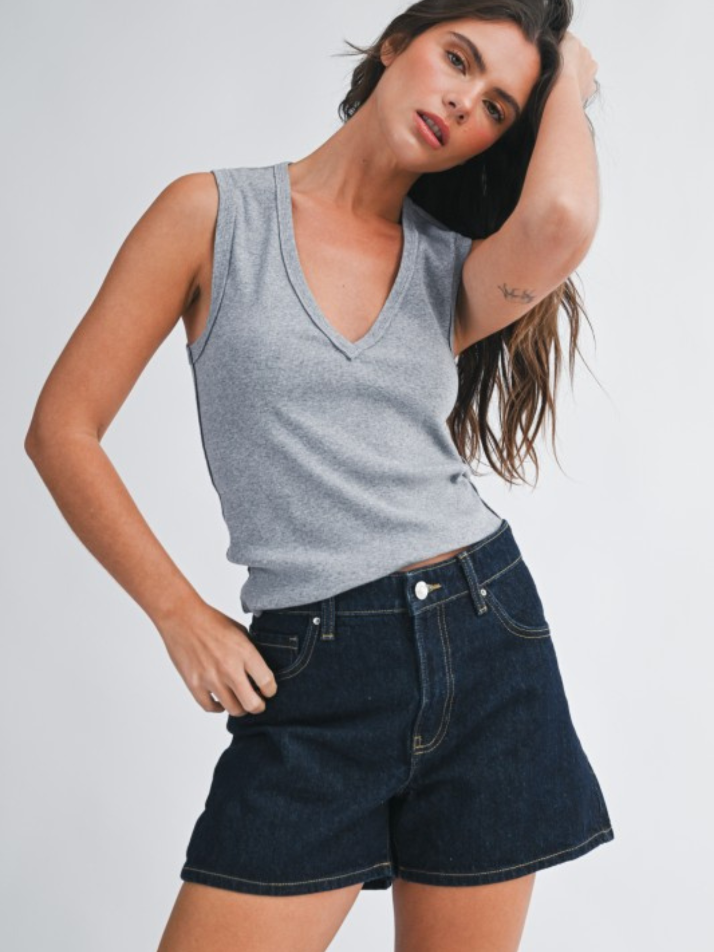 Charlotte Ribbed V-Neck Tank