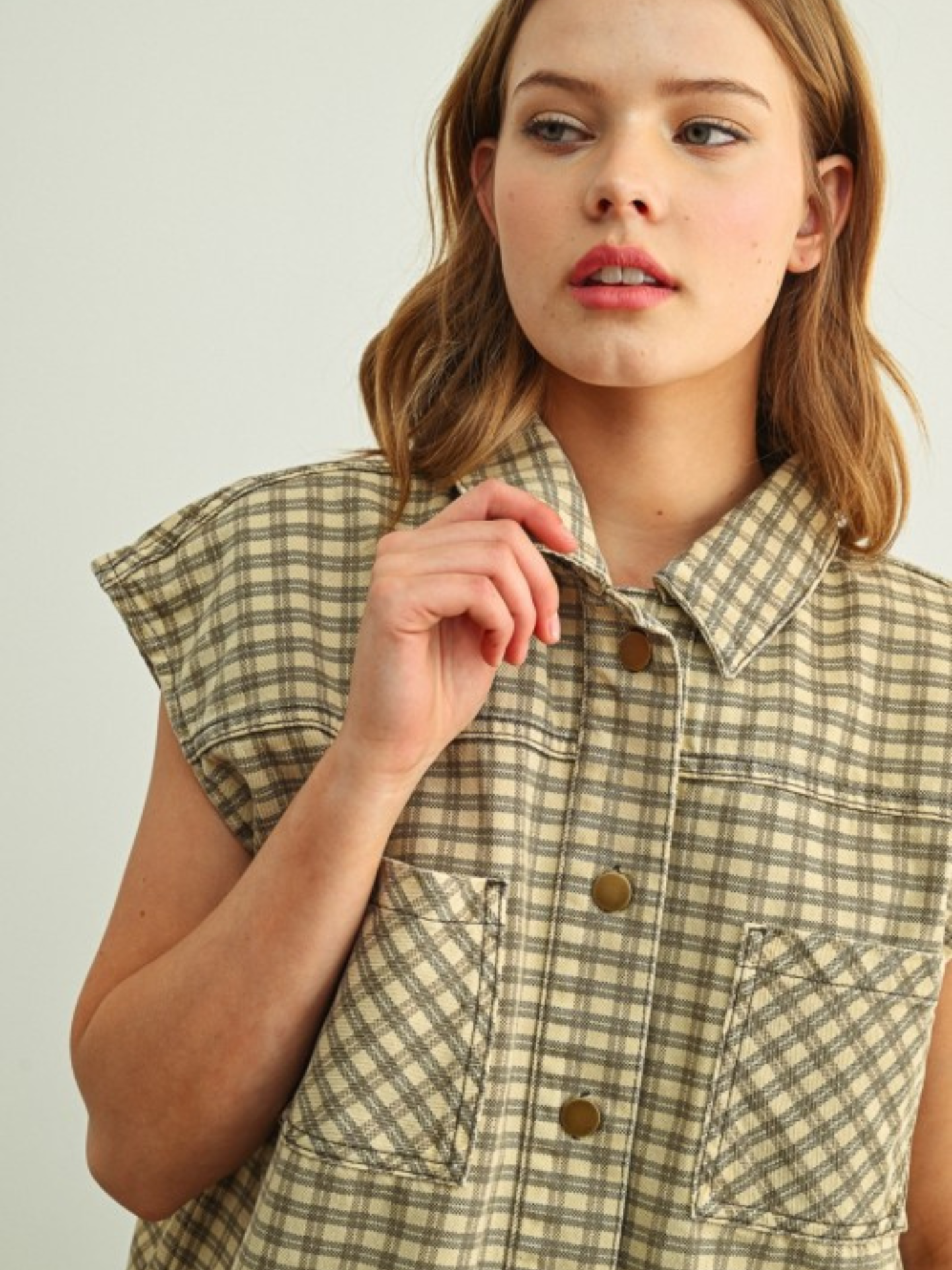 Mini Checker Pattern Vest