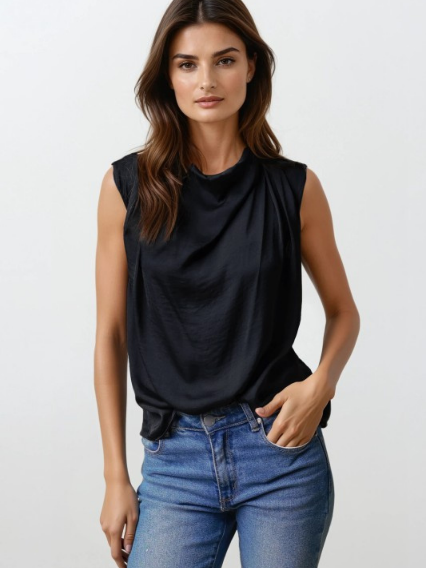 Draped Neck Blouse