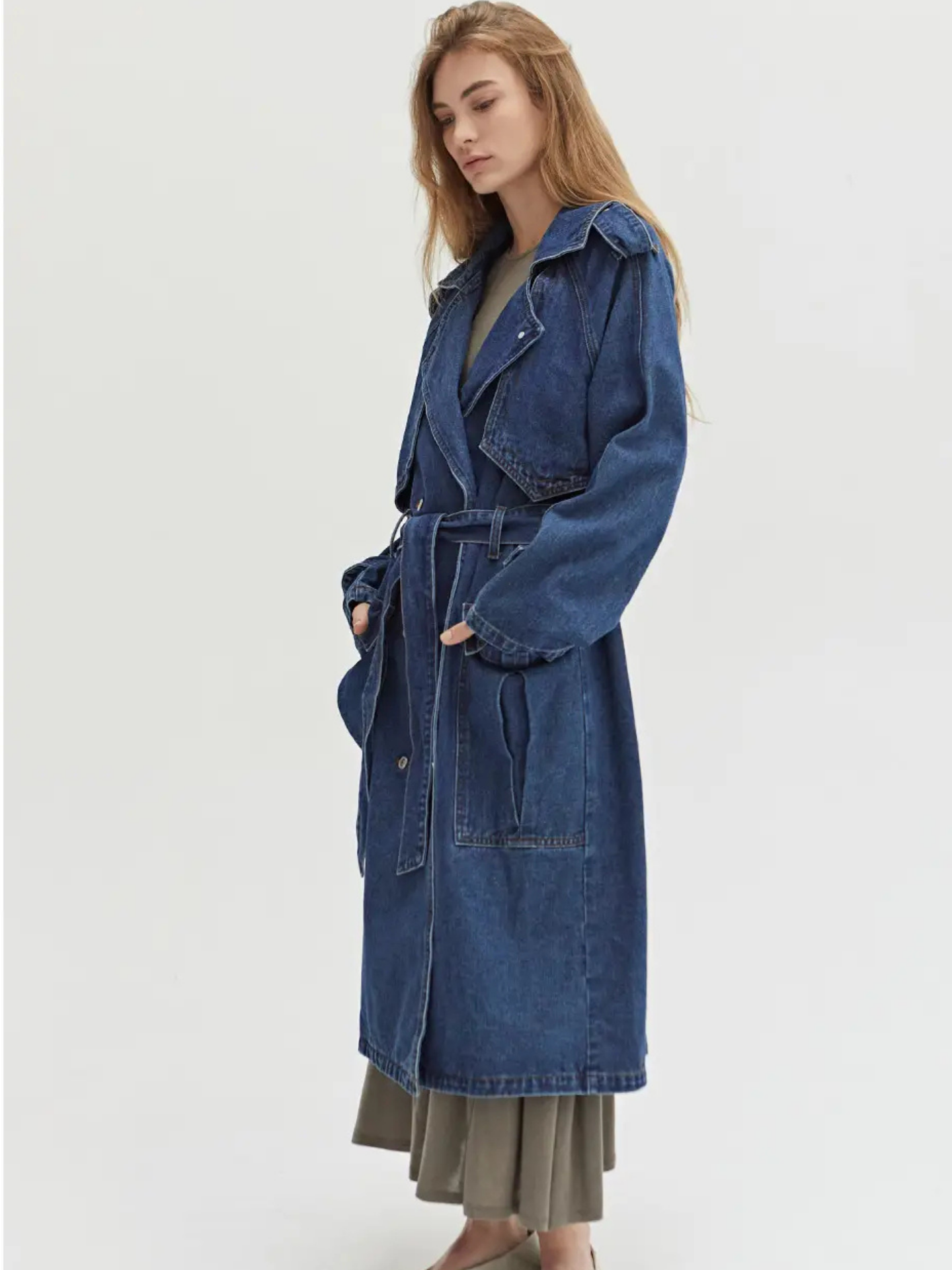 Jaylene Denim Trench Coat