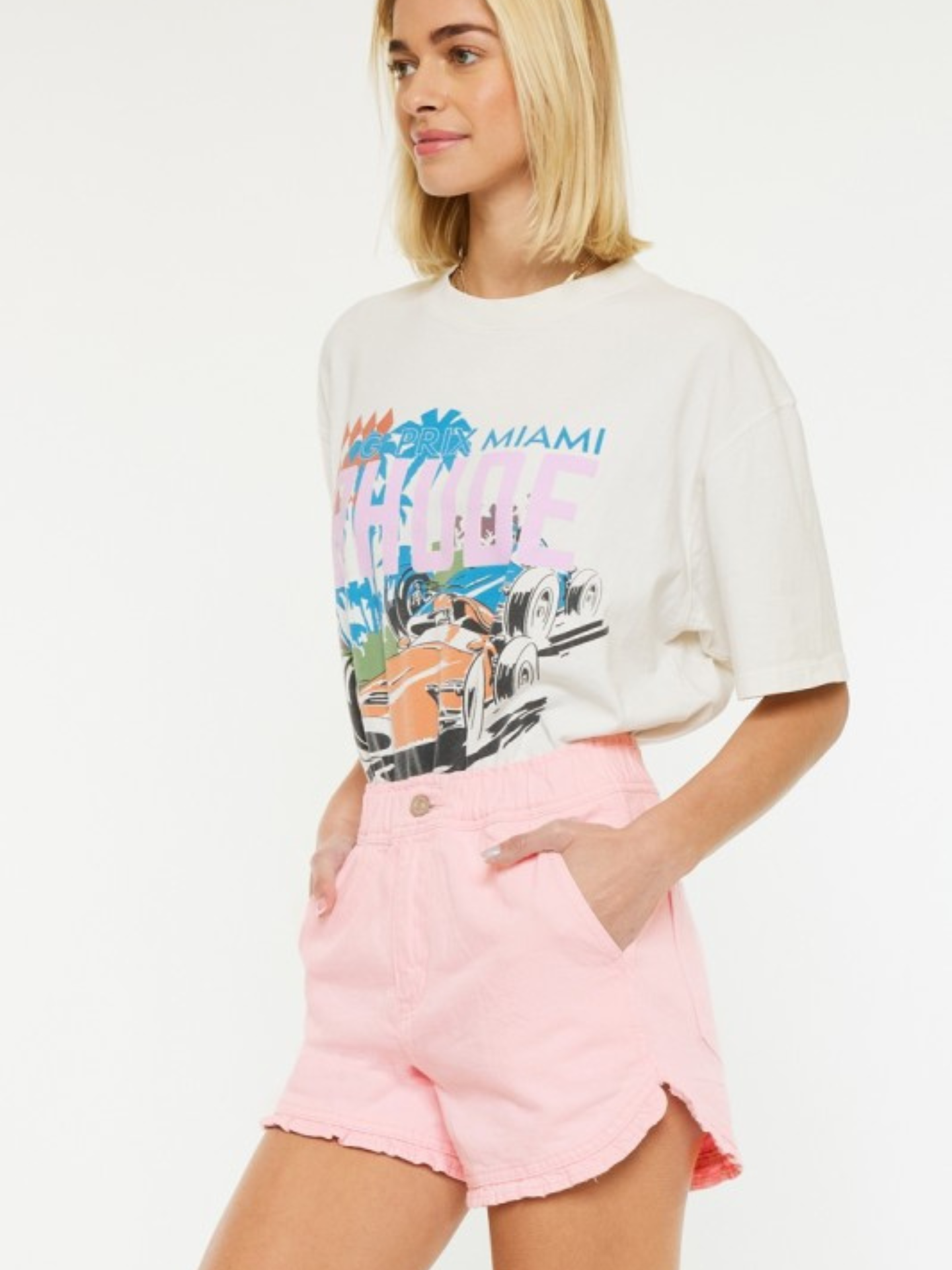 Bonnie Pink Denim Shorts - Mimi & Rae