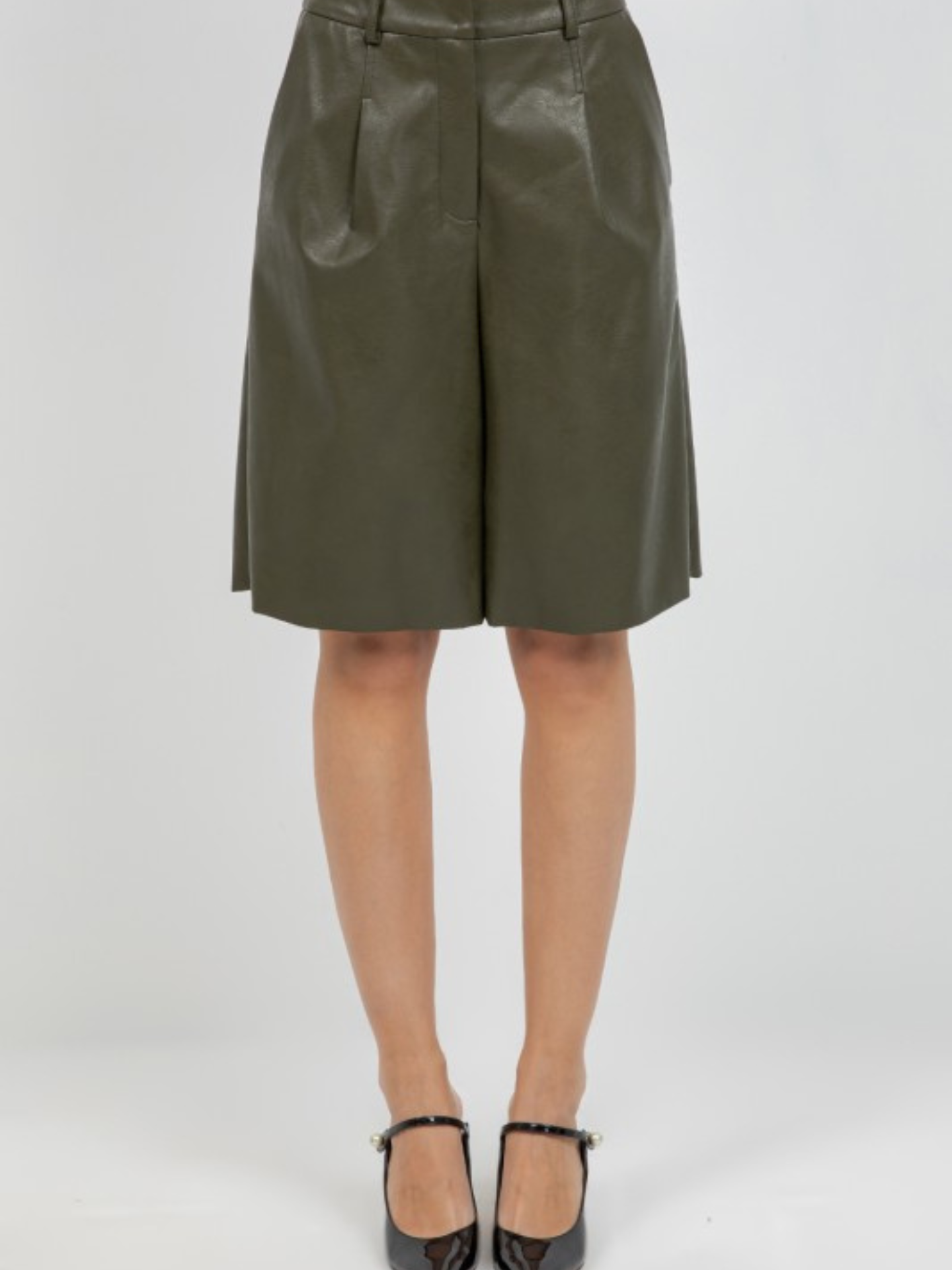 Hazel Faux Leather Bermuda Short