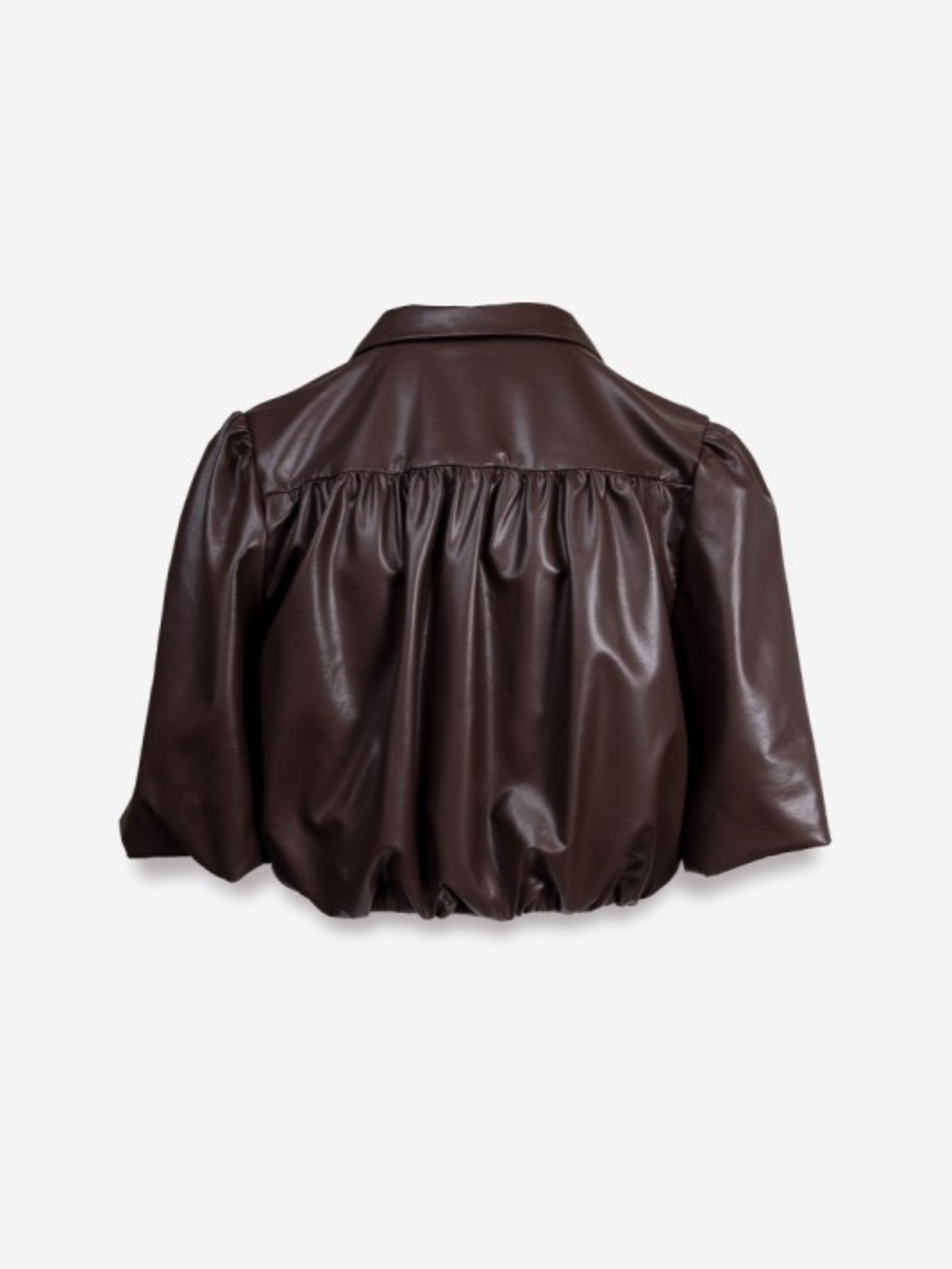 Faux Leather Bubble Top