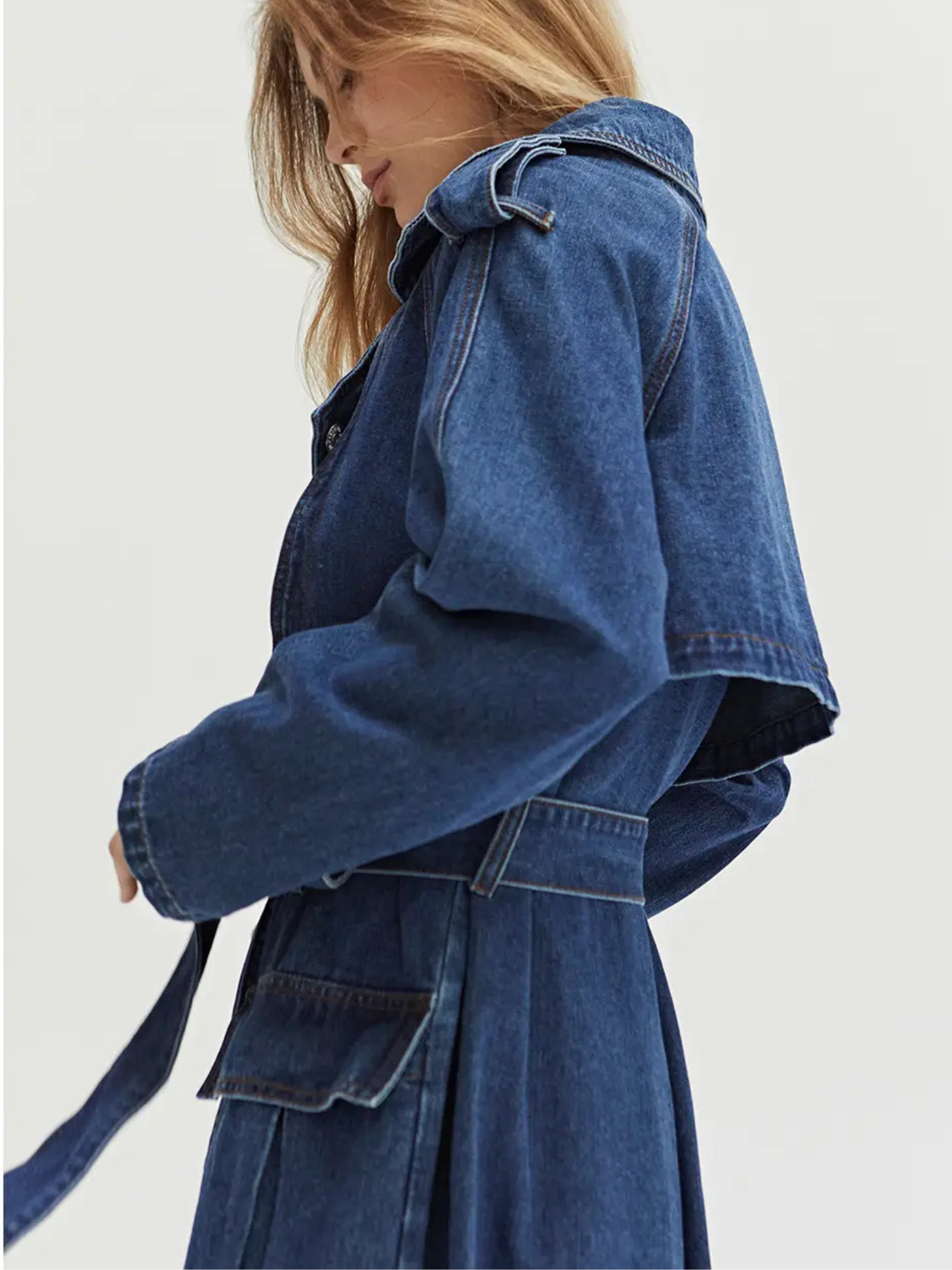 Jaylene Denim Trench Coat