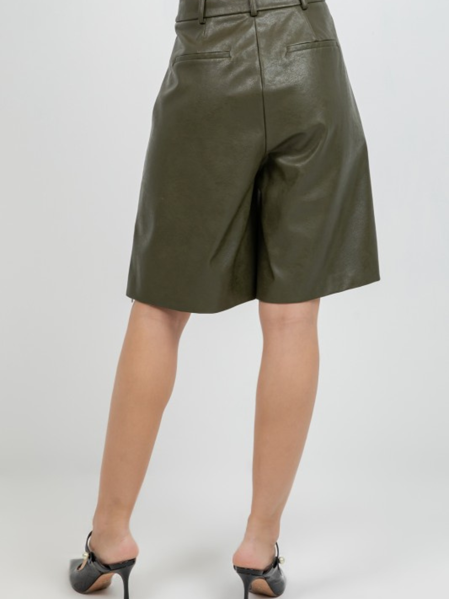 Hazel Faux Leather Bermuda Short