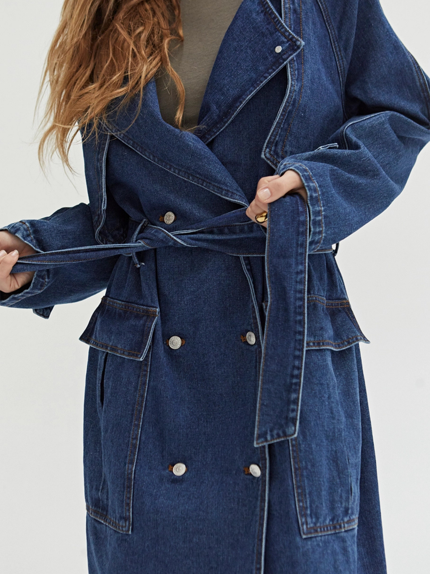 Jaylene Denim Trench Coat