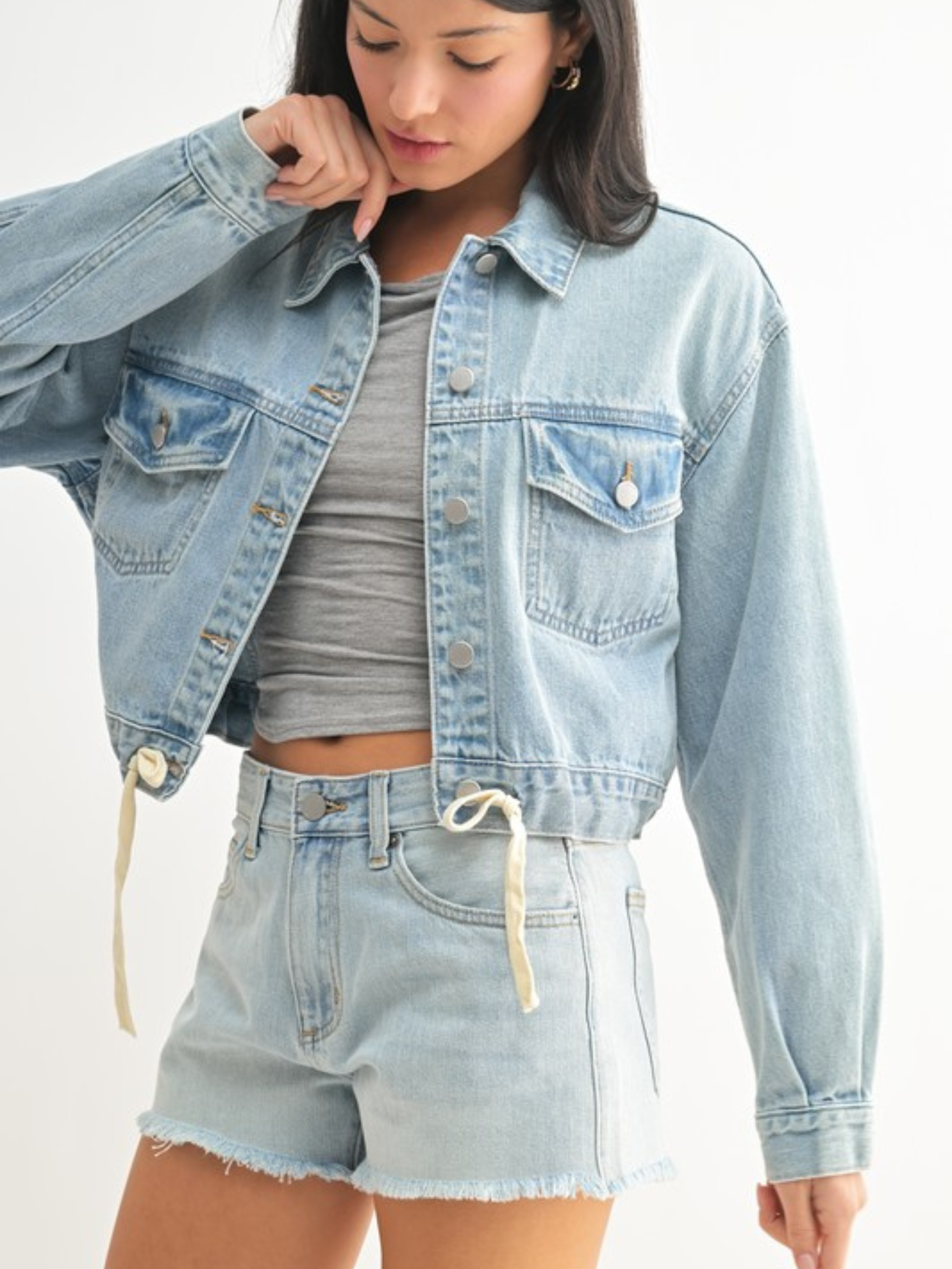 Tied Waist Denim Jacket