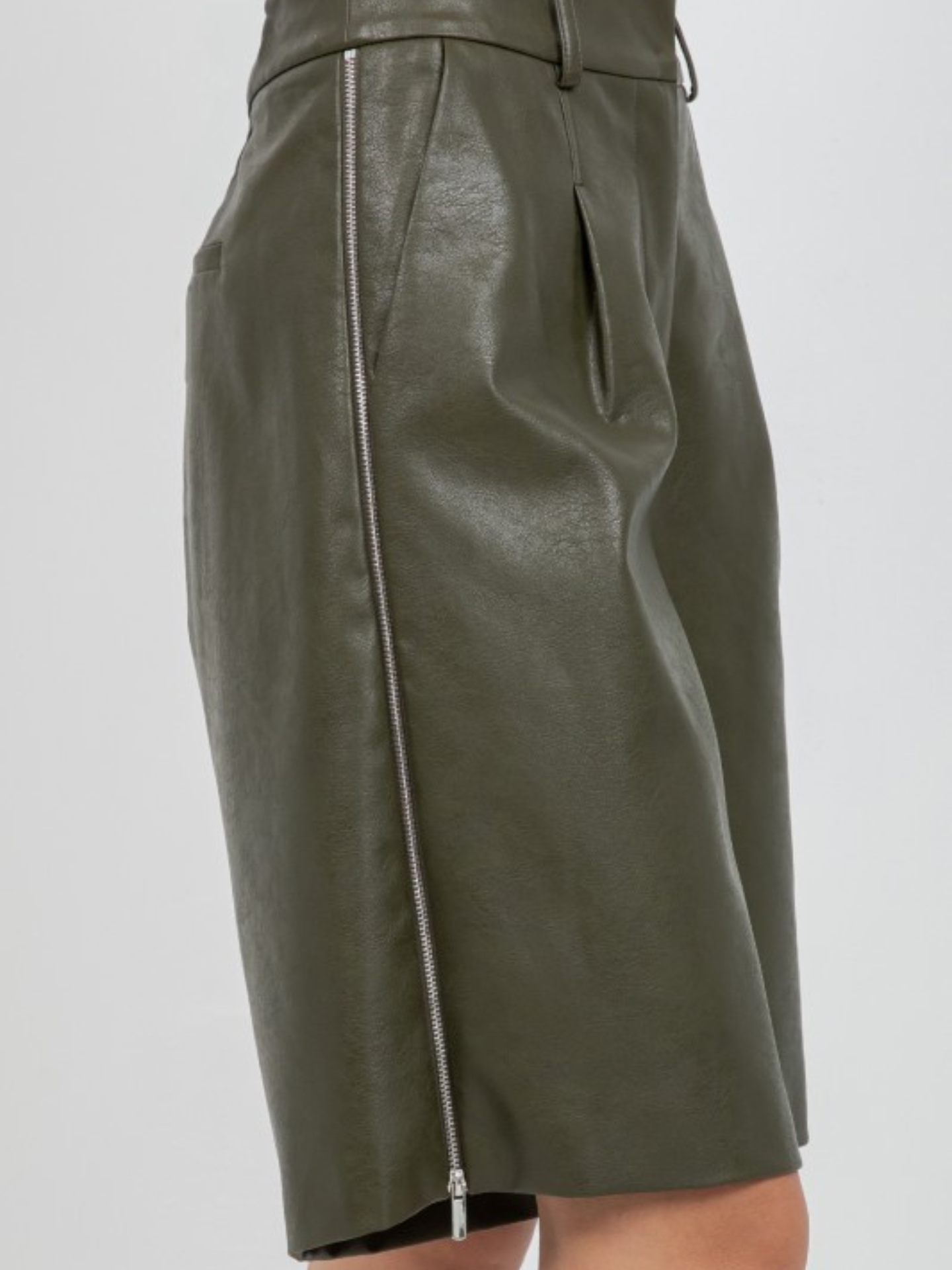 Hazel Faux Leather Bermuda Short
