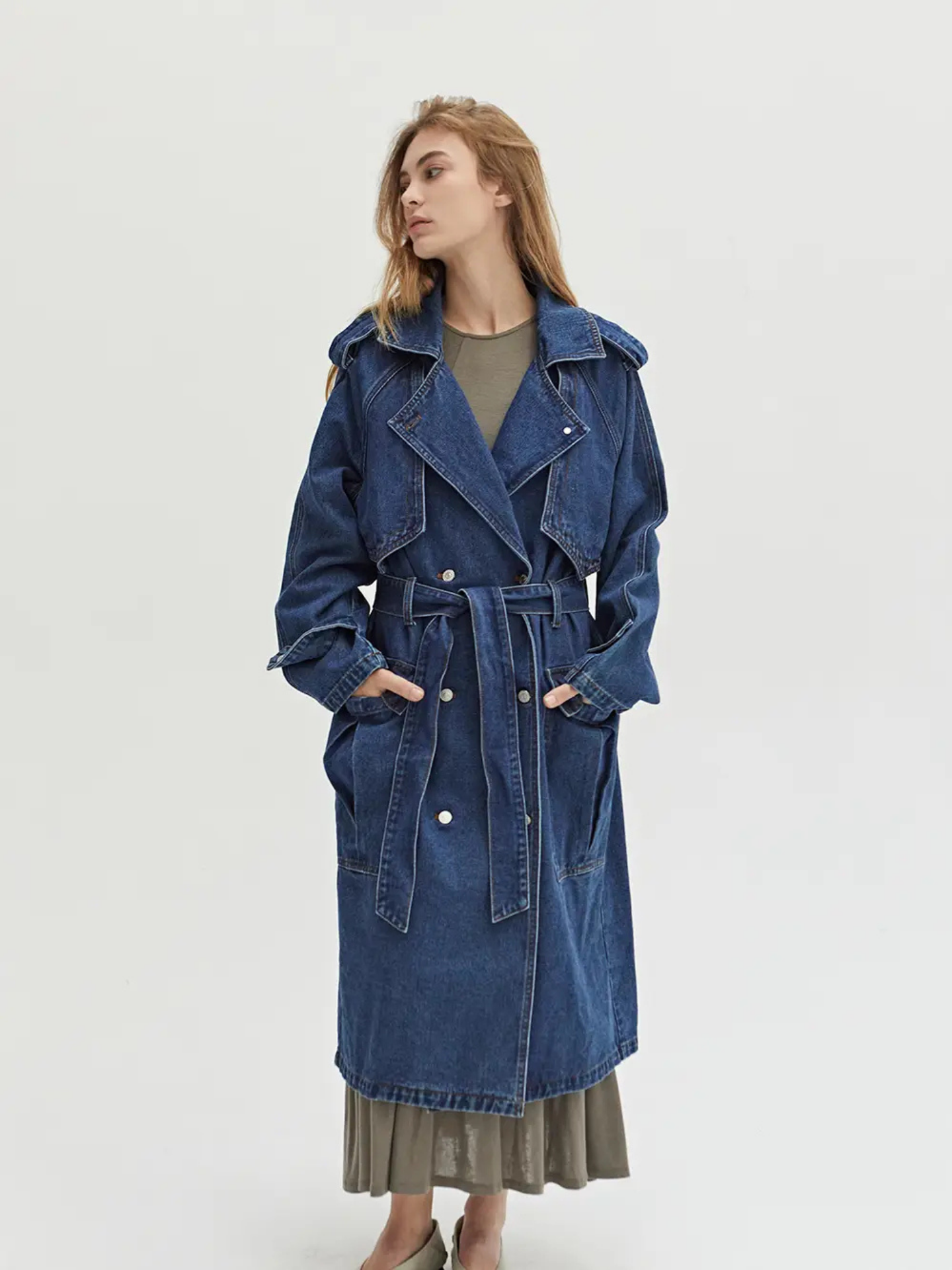 Jaylene Denim Trench Coat