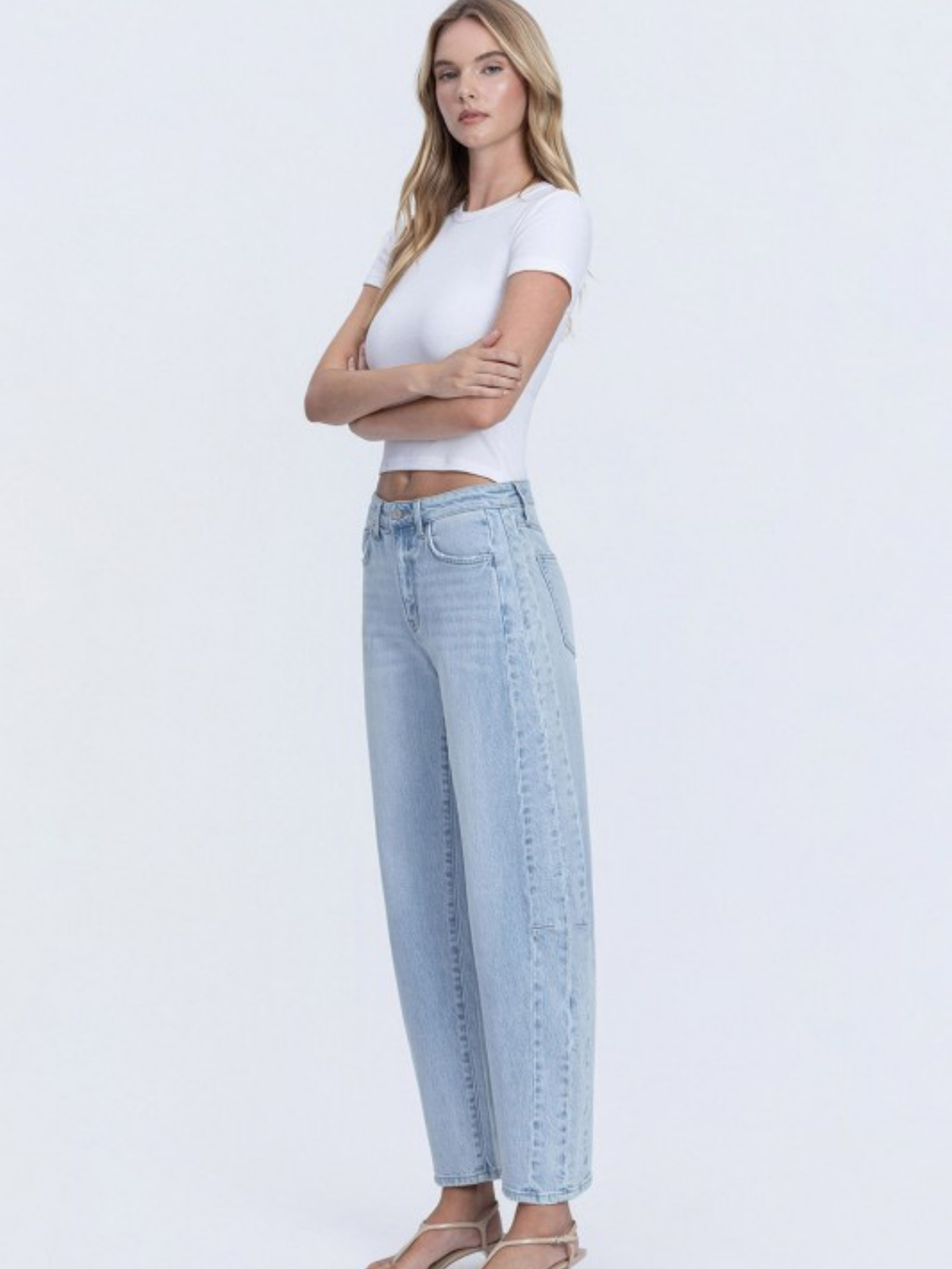 Light Wash Slim Barrel