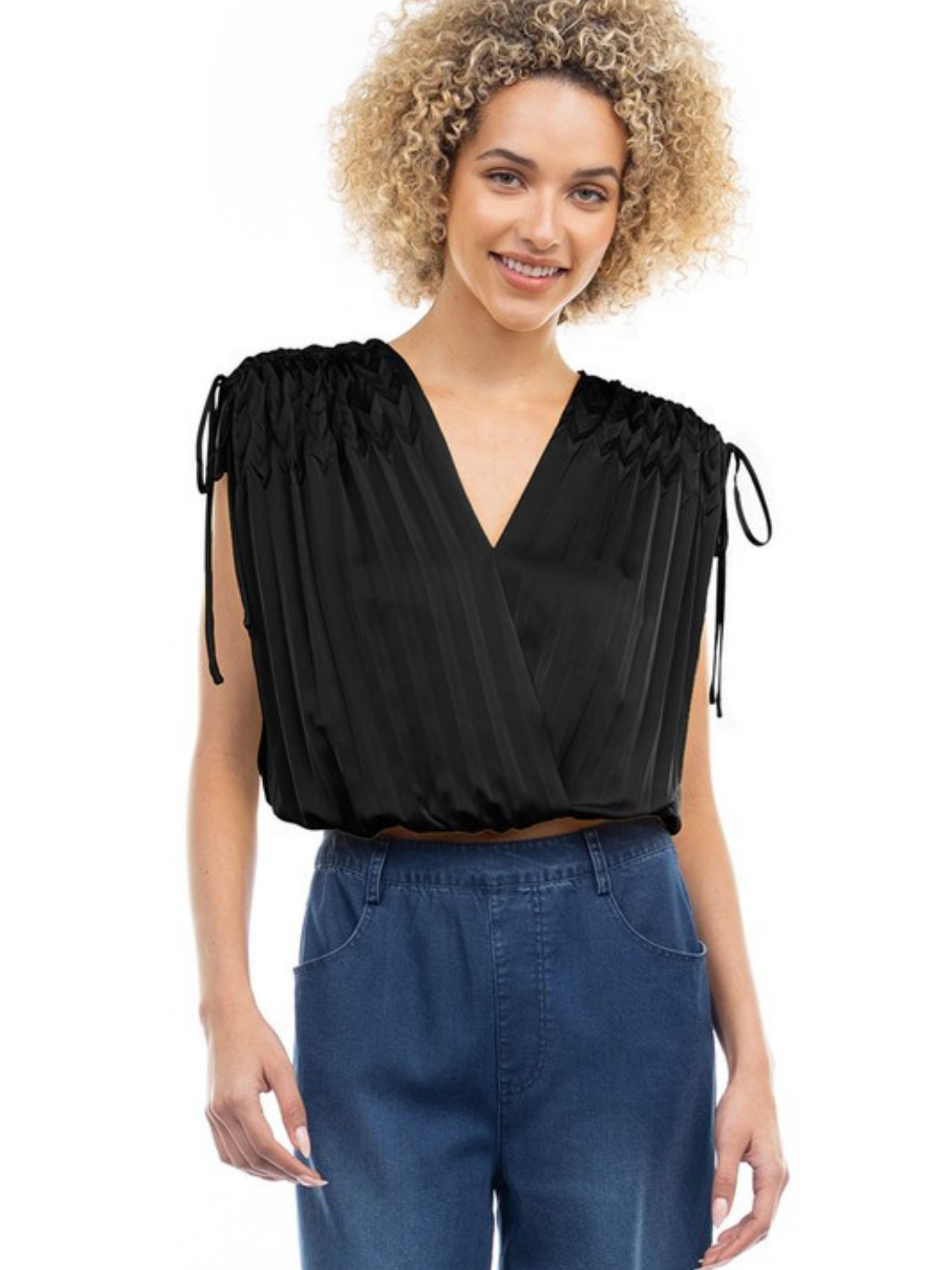 Adjustable Shoulder Blouse - Mimi & Rae