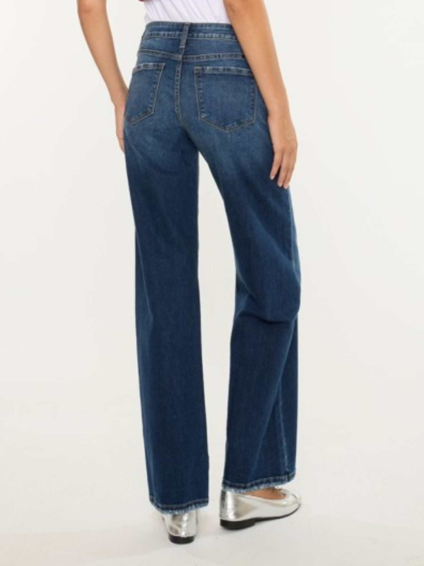 Dark Mid Rise Wide Leg Denim - Mimi & Rae