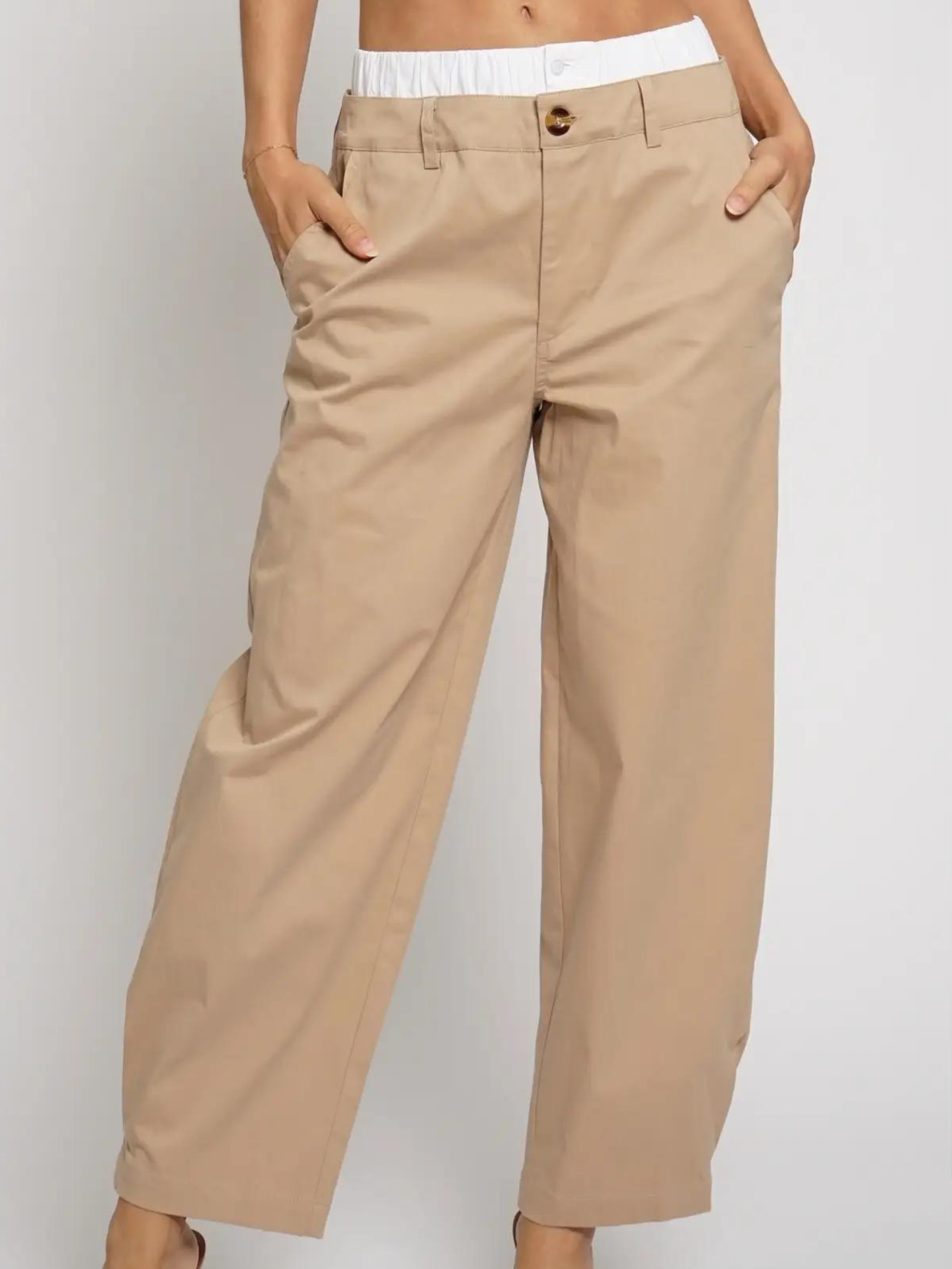 Double Waist Khaki Pants