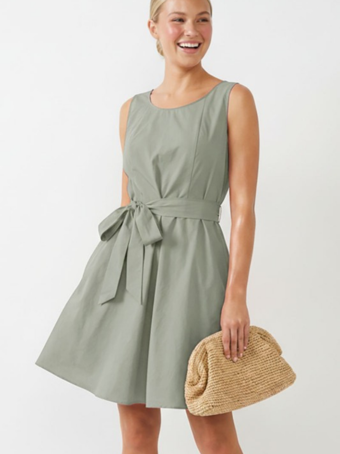 Belted Sleeveless A-Line Mini Dress - Mimi & Rae