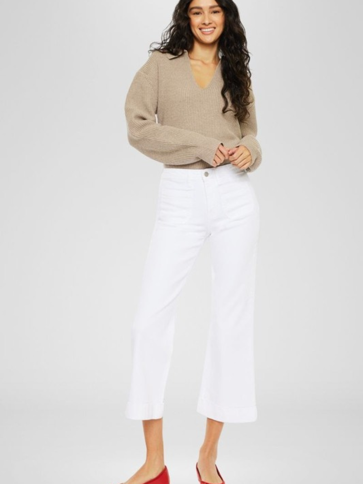Front Pocket White Denim