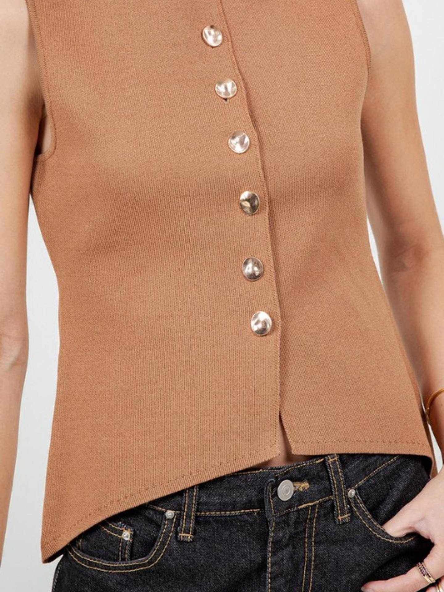 Asymmetrical Knit Vest - Mimi & Rae