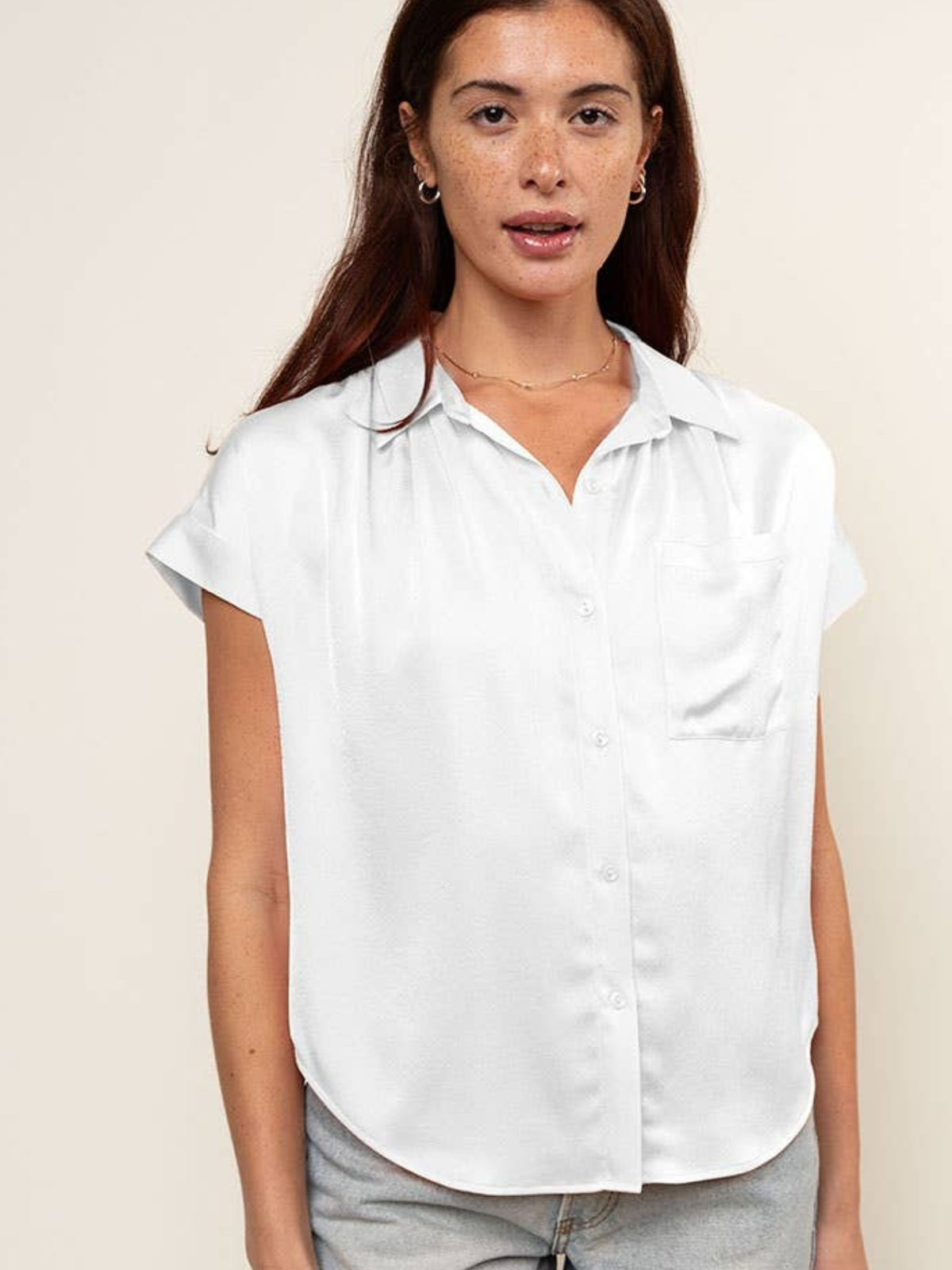 Oversize Short Sleeve Button Down