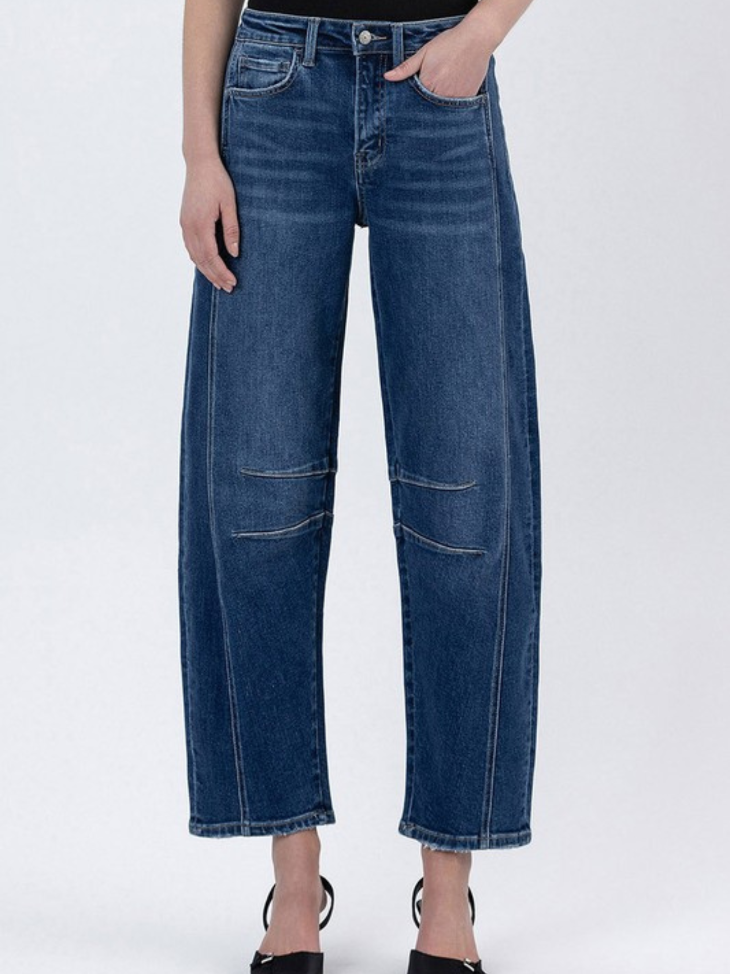 Hi Rise Dark Barrel Denim