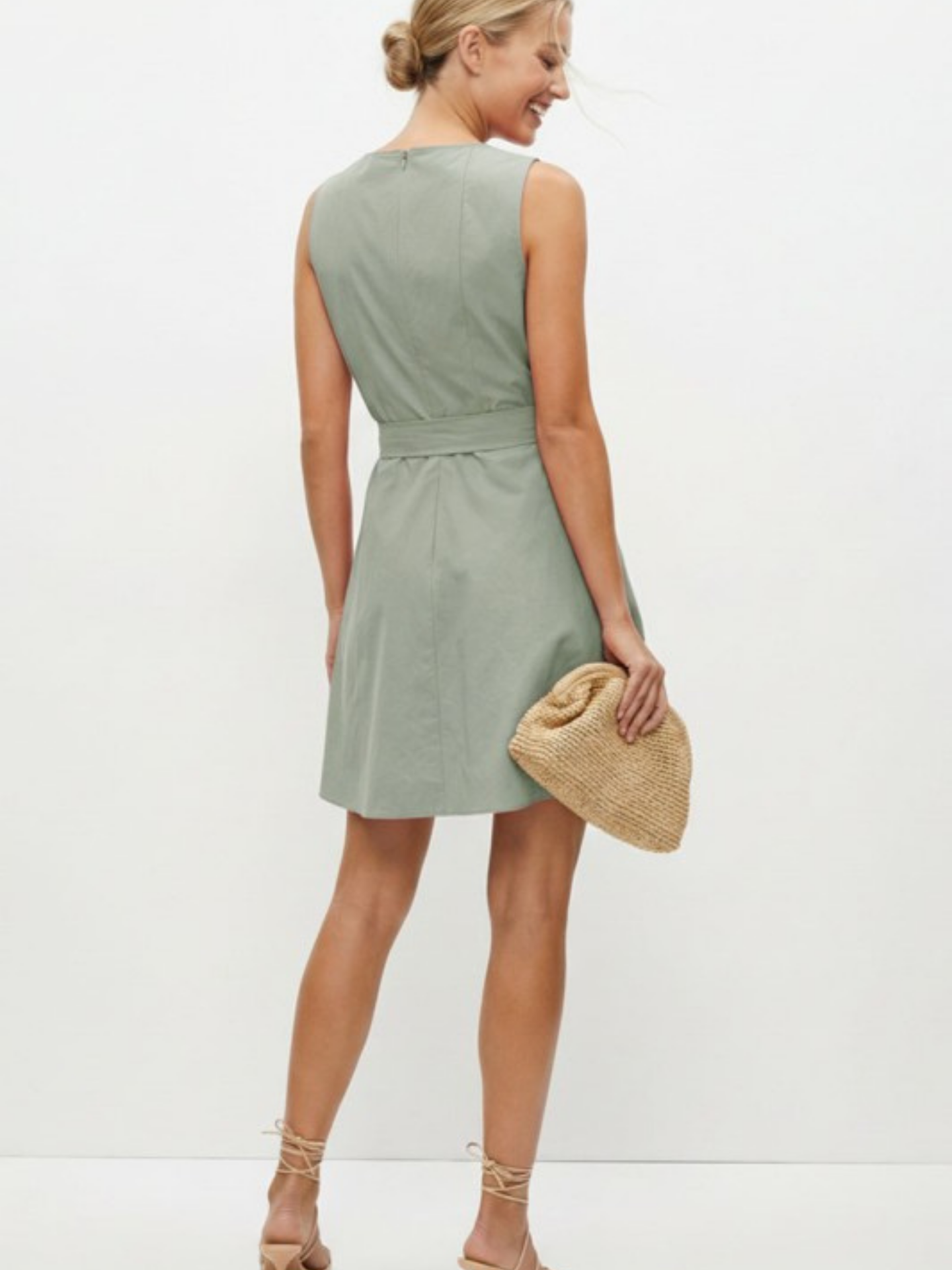 Belted Sleeveless A-Line Mini Dress - Mimi & Rae