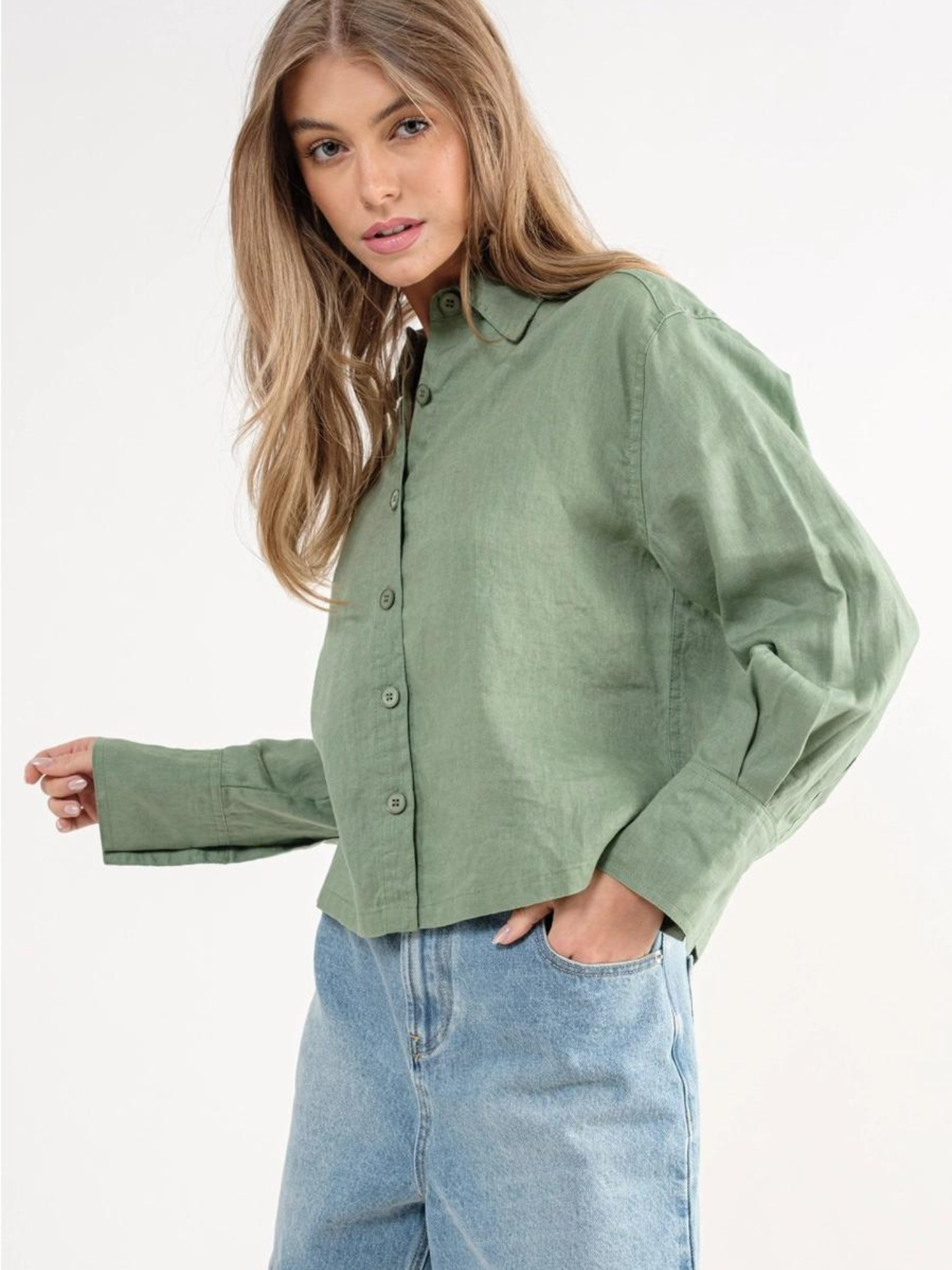 Cropped Linen Shirt