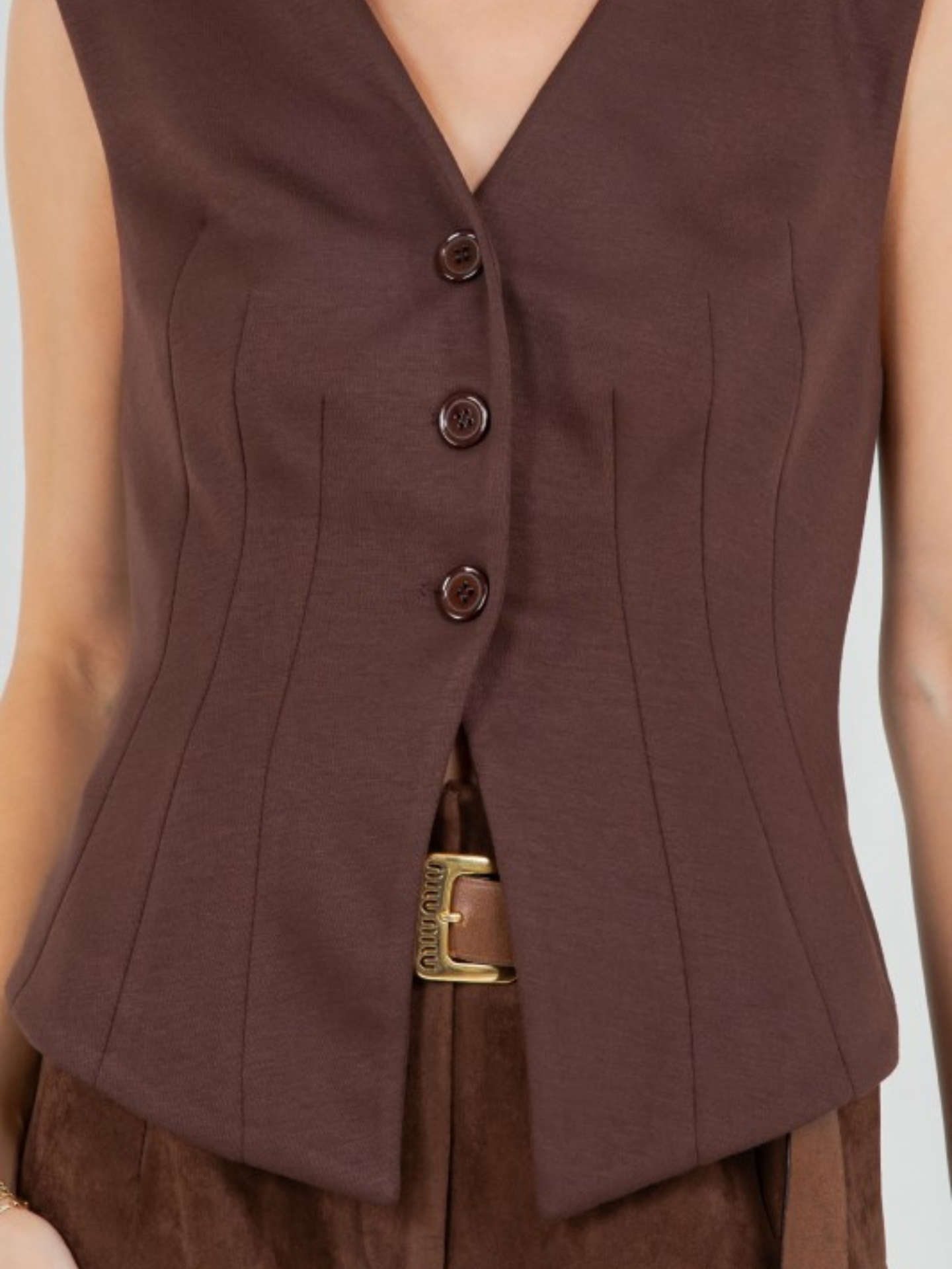 Ponte Button Up Vest - Mimi & Rae