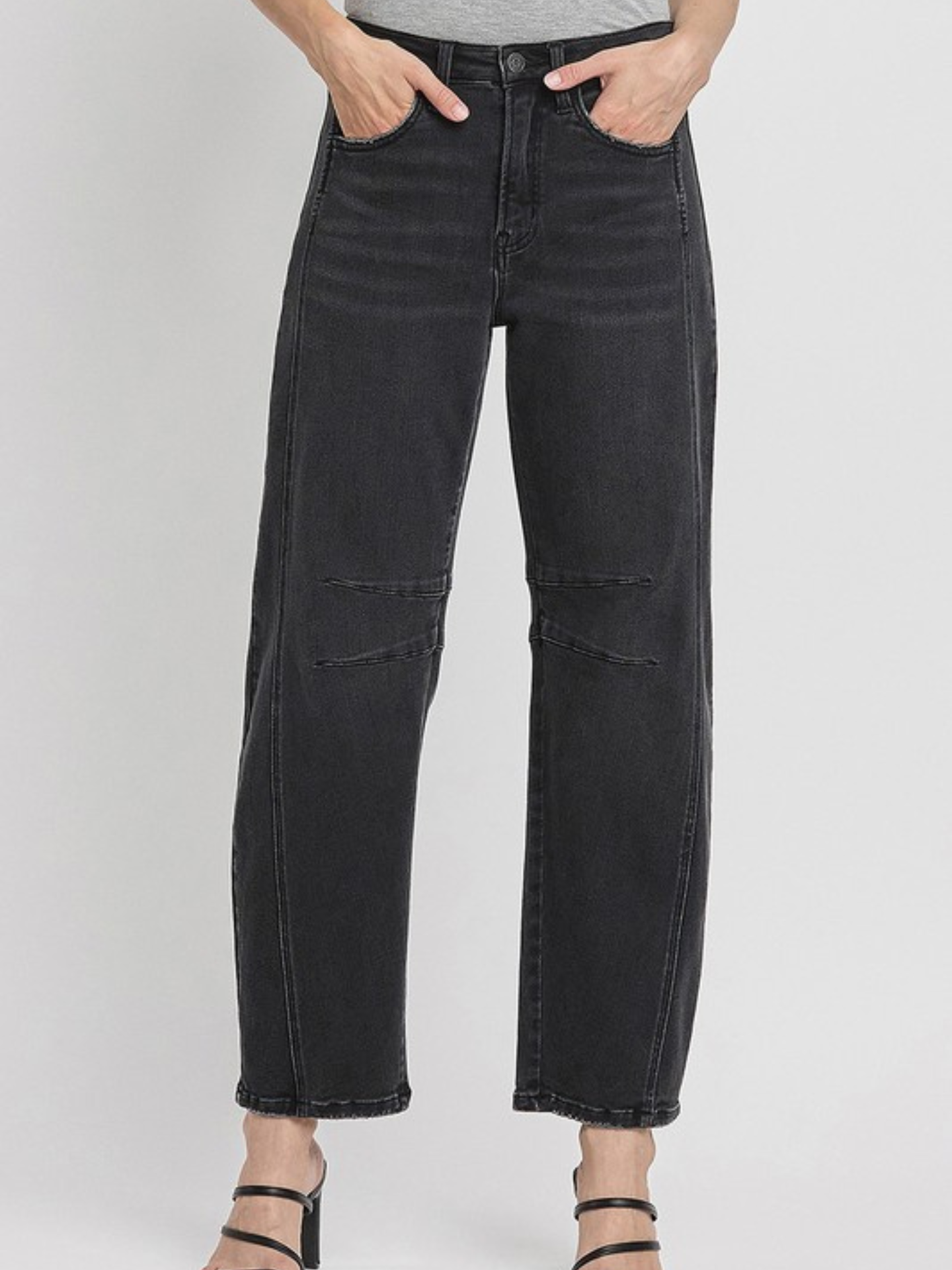 Black Barrel Leg Denim