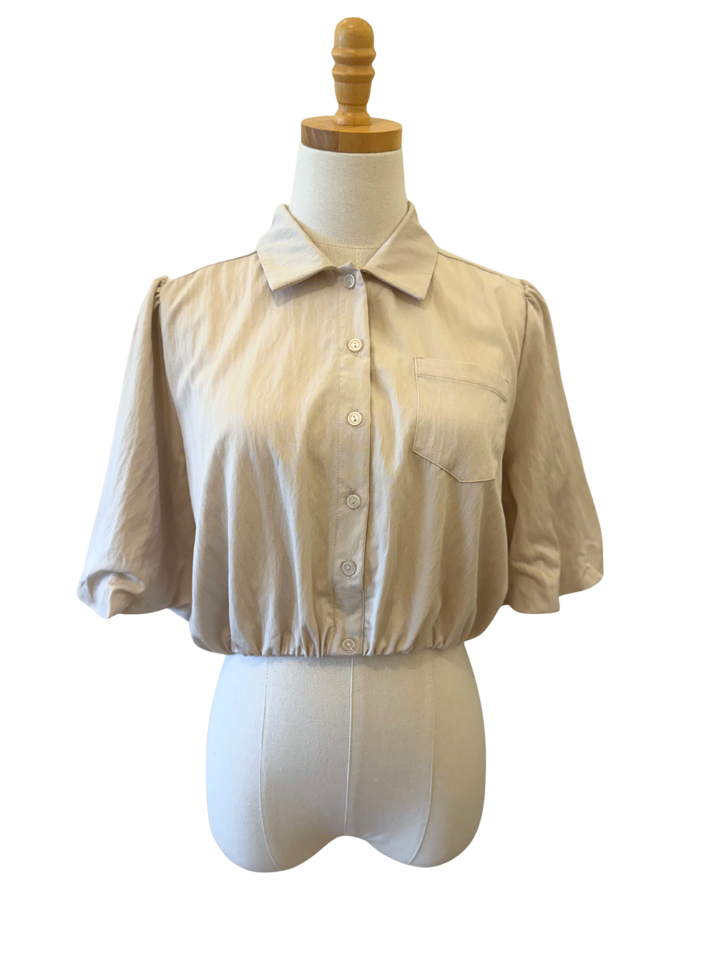 Bubble Cropped Buttondown - Mimi & Rae