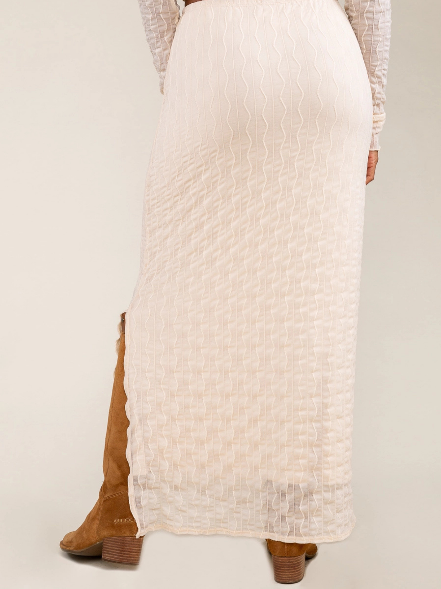 Jacquard Mesh Maxi Skirt