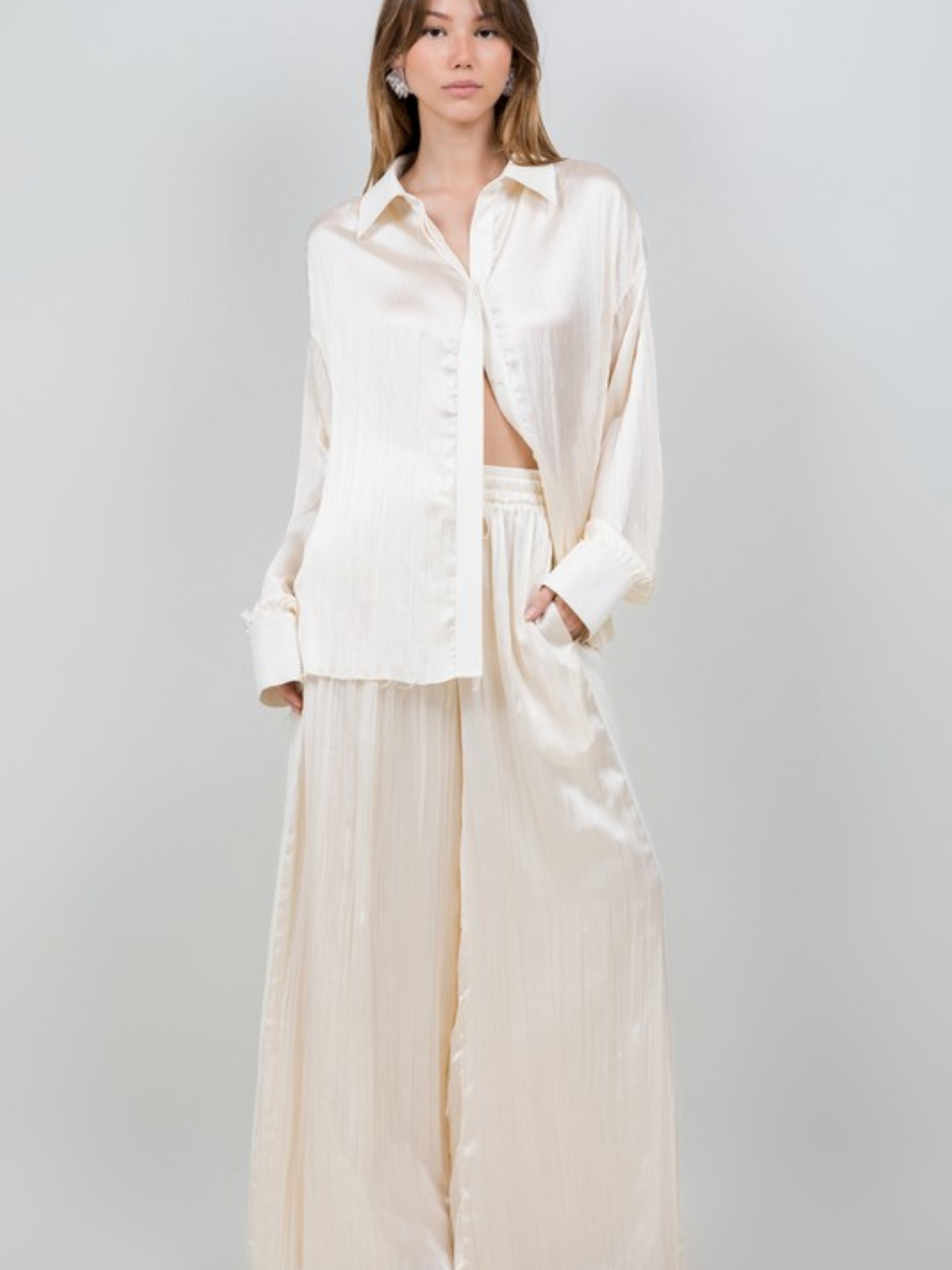 Crinkle Satin Trousers