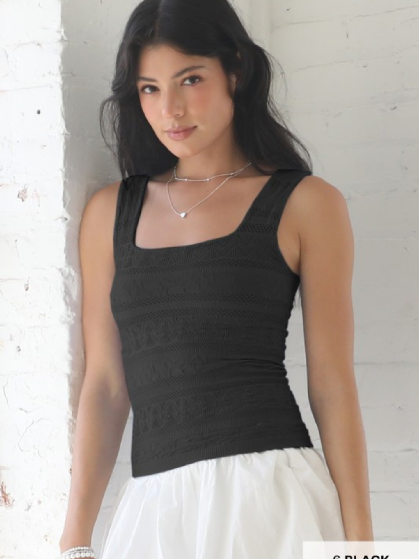Elsie Lace Textured Tank - Mimi & Rae