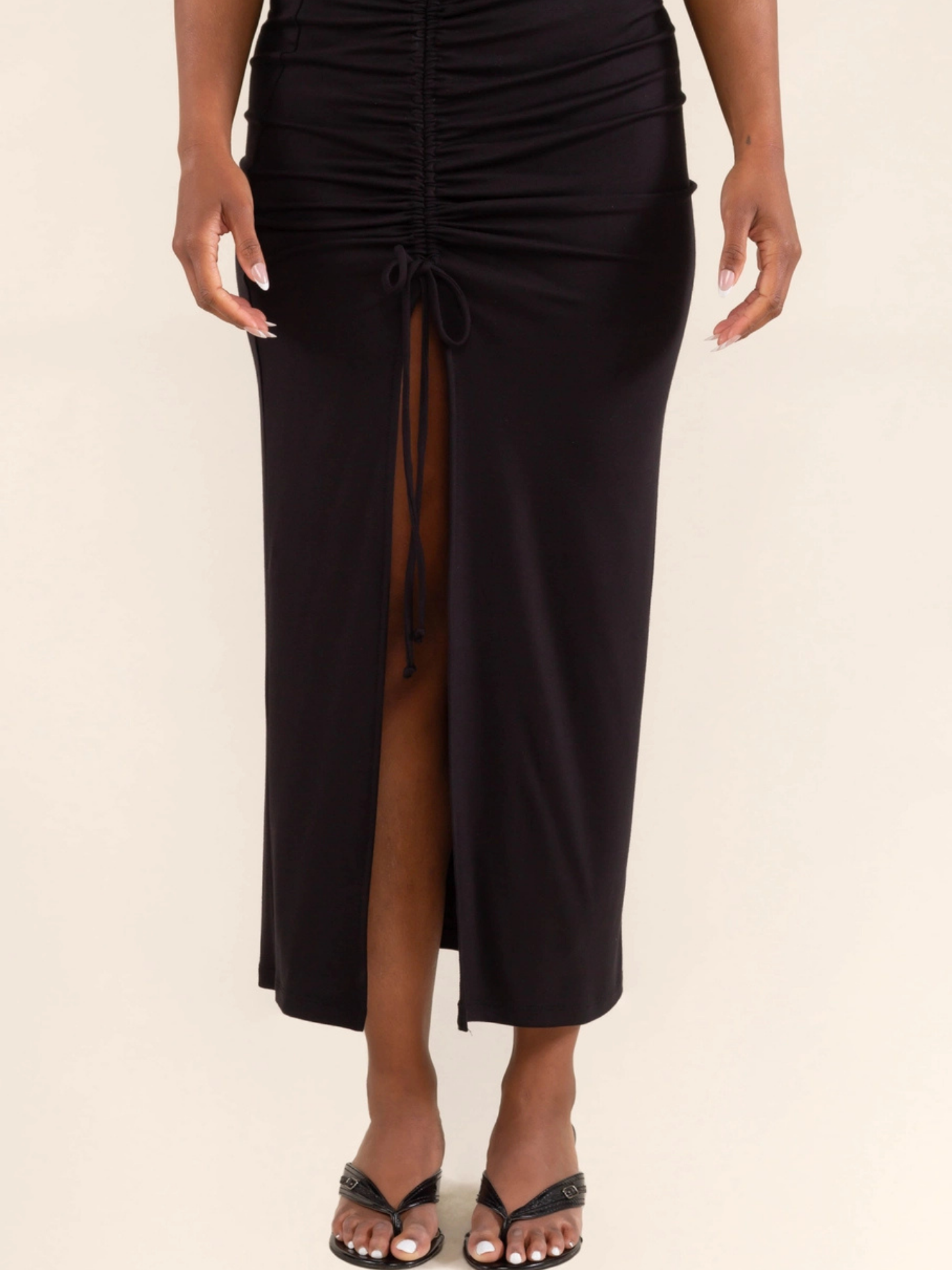 Ruched Midi Skirt