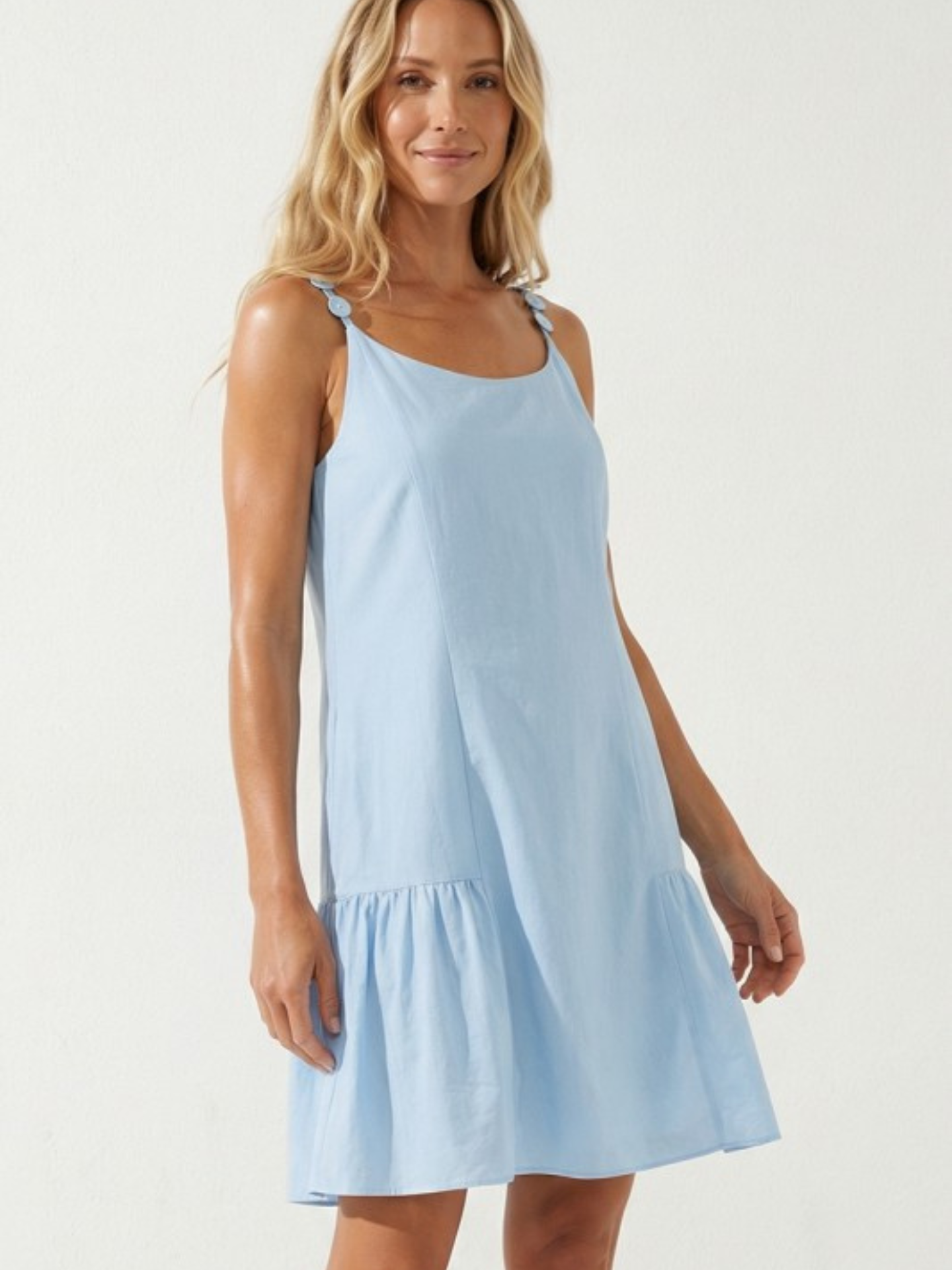 Naked Zebra ruffle mini dress with flowy fabric and ruffled sleeves, stylish and perfect for casual or dressy occasions.