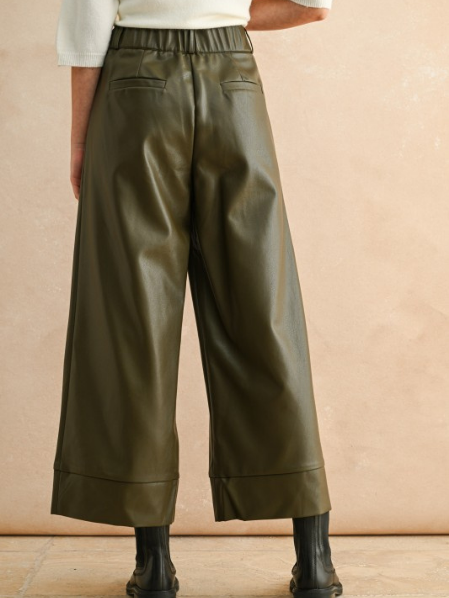 Faux Leather Wide Leg Pant