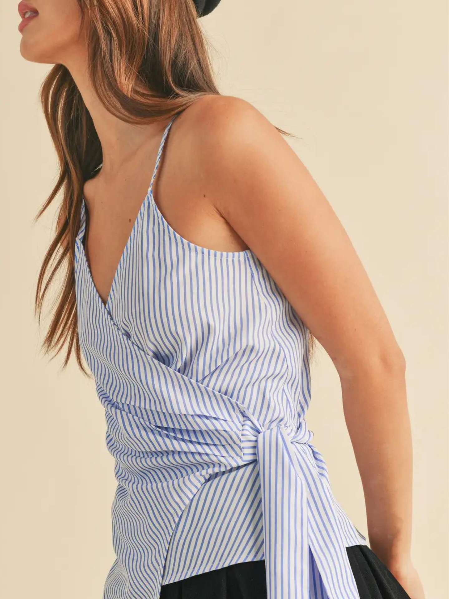 Striped Wrap Top