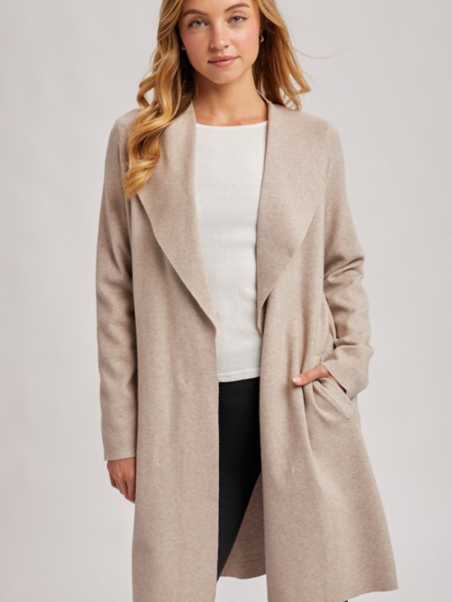 Open Front Knit Cardi