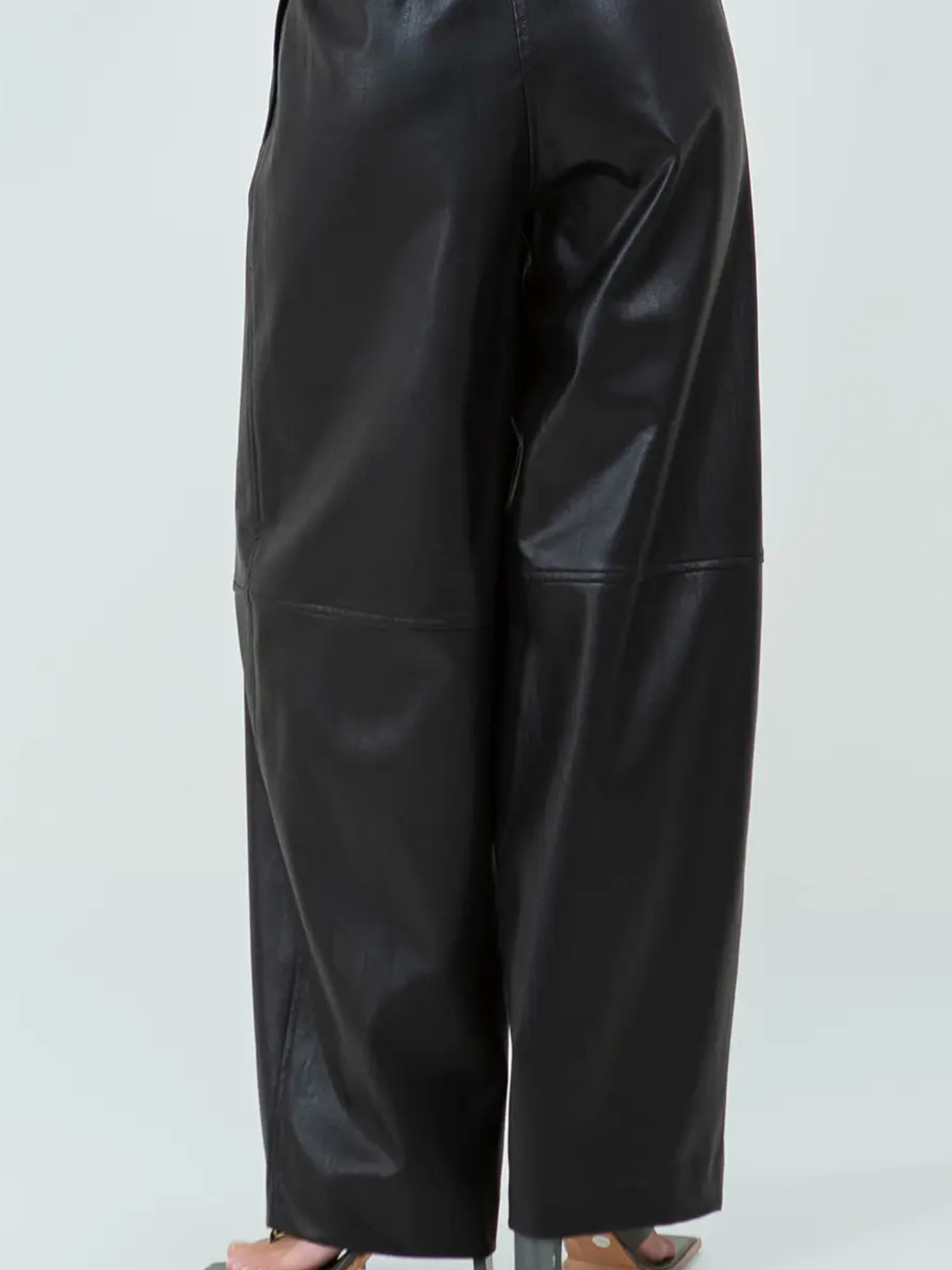 Pleather Barrel Trousers